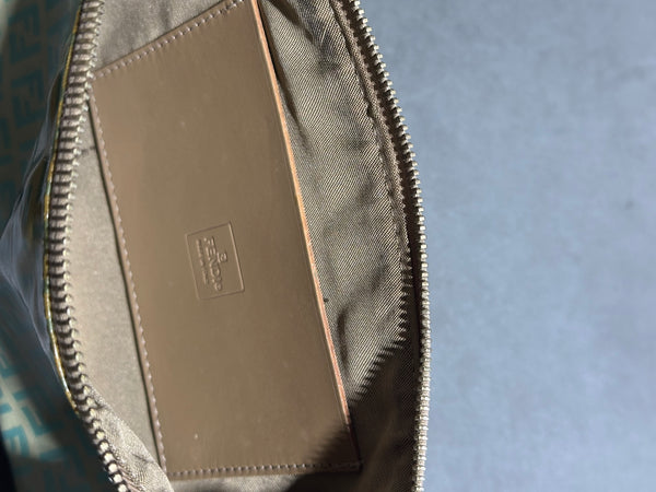 VTG Fendi Zucchino Canvas Zip Pouchette - Mint Green
