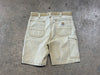 USED Carhartt Distressed Shorts - Faded Khaki Size 34
