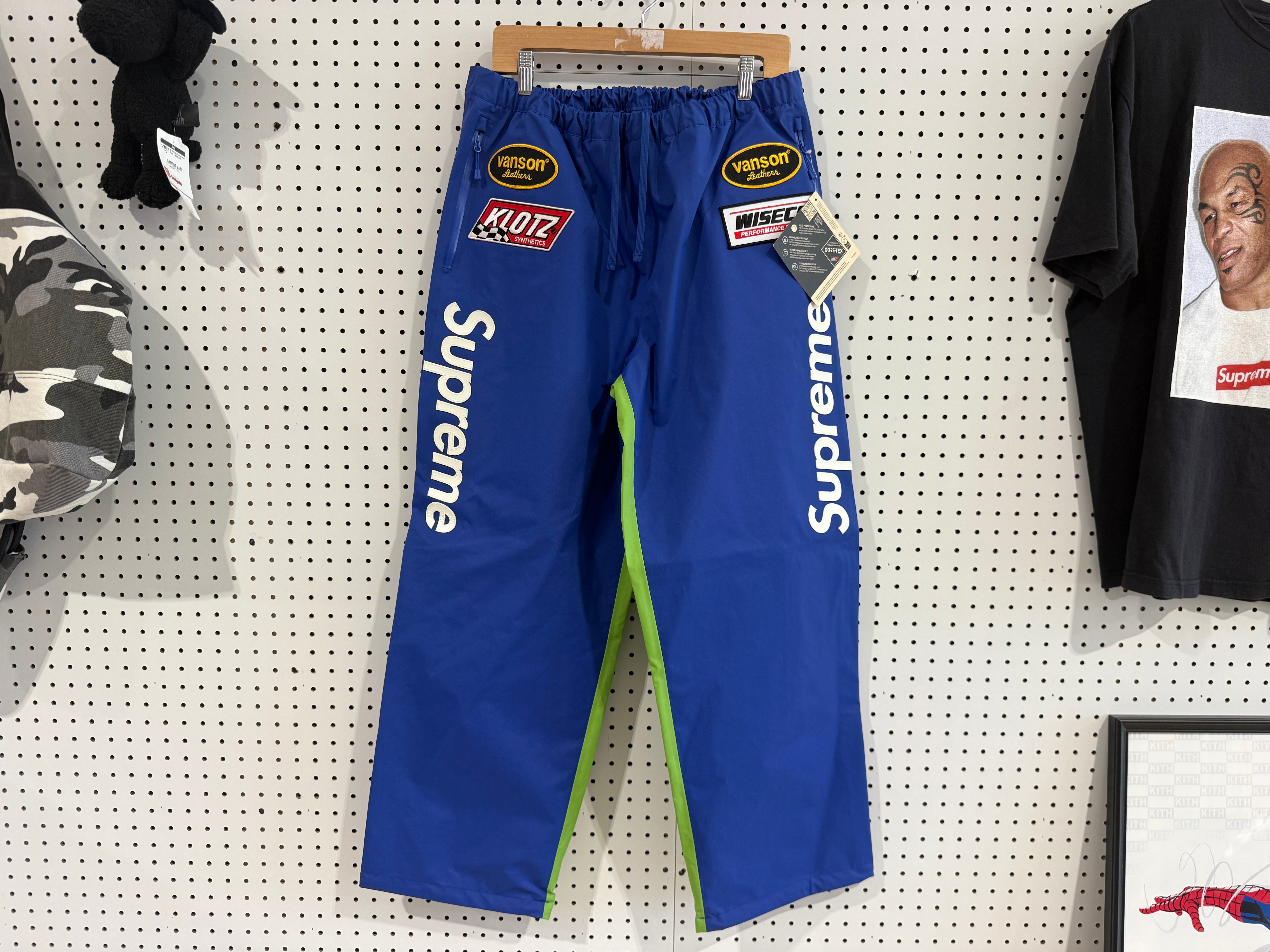 NEW Supreme x Vanson Leathers Gore Tex Pant - Blue Size Large