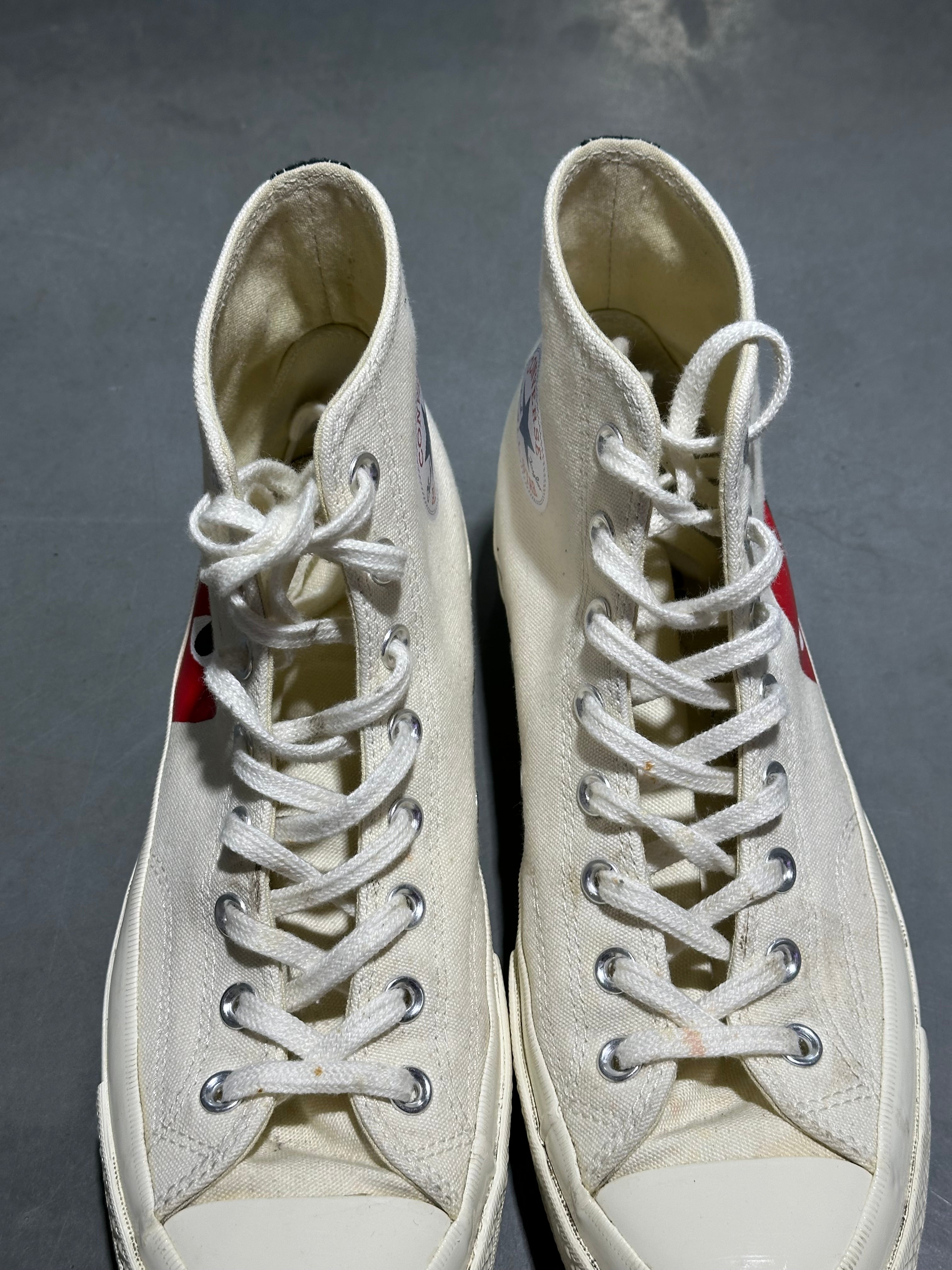 Converse Chuck Taylor All Star 70 Hi Comme des Garcons PLAY - White Size 9
