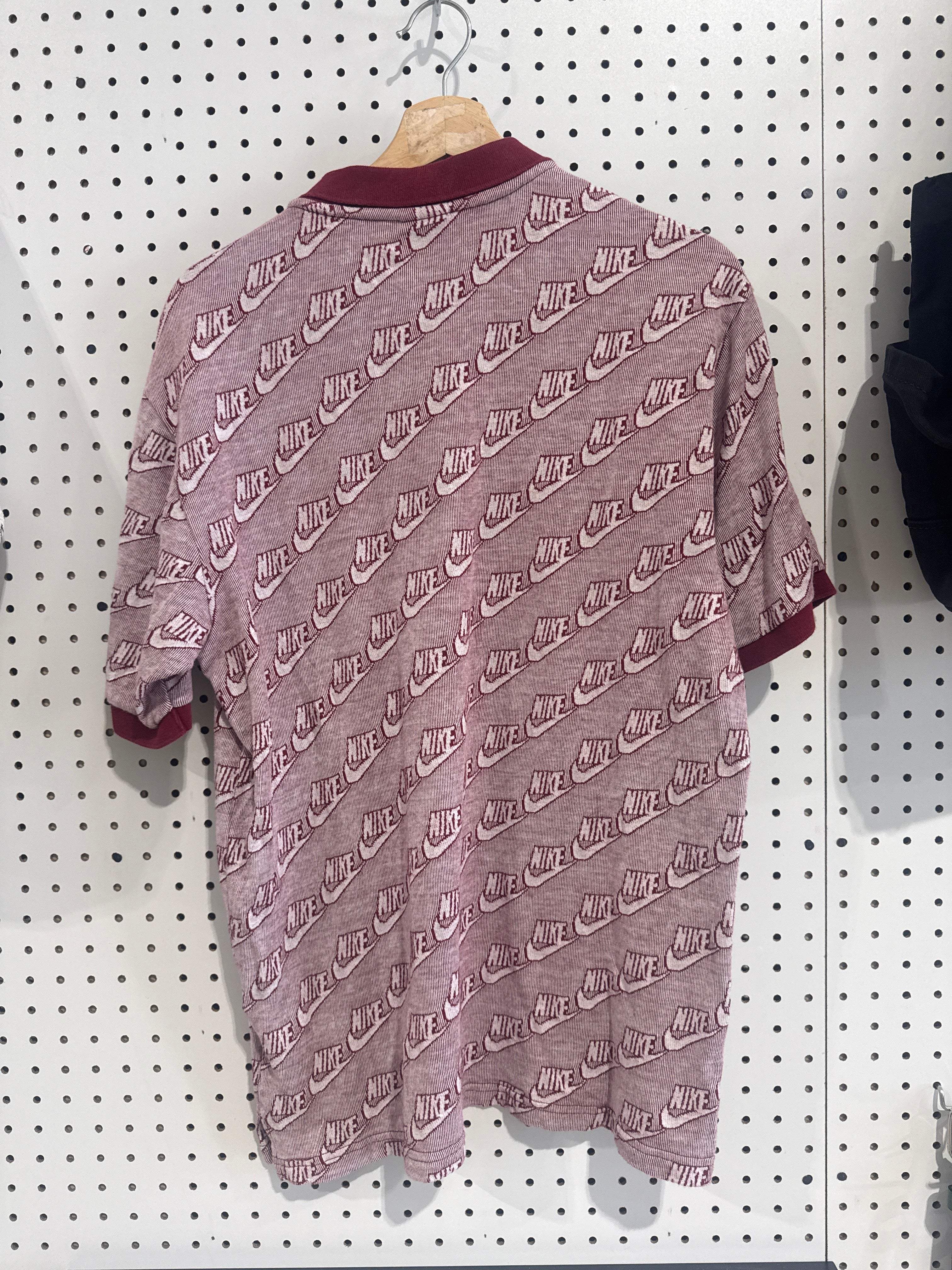 USED Supreme Nike Jacquard Polo - Burgundy Size Medium