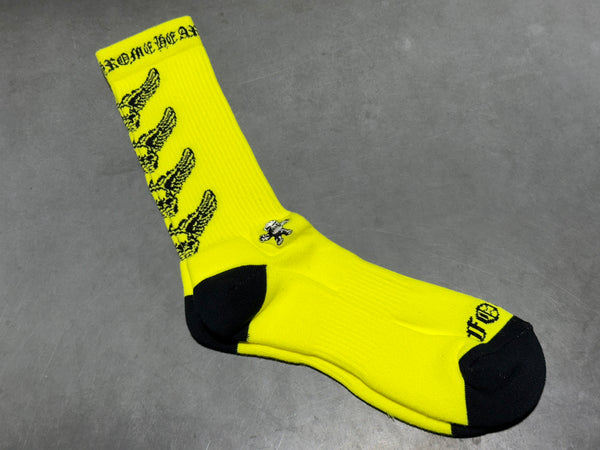 NEW Chrome Hearts FOTI Socks - Neon Yellow Size Large/9-13