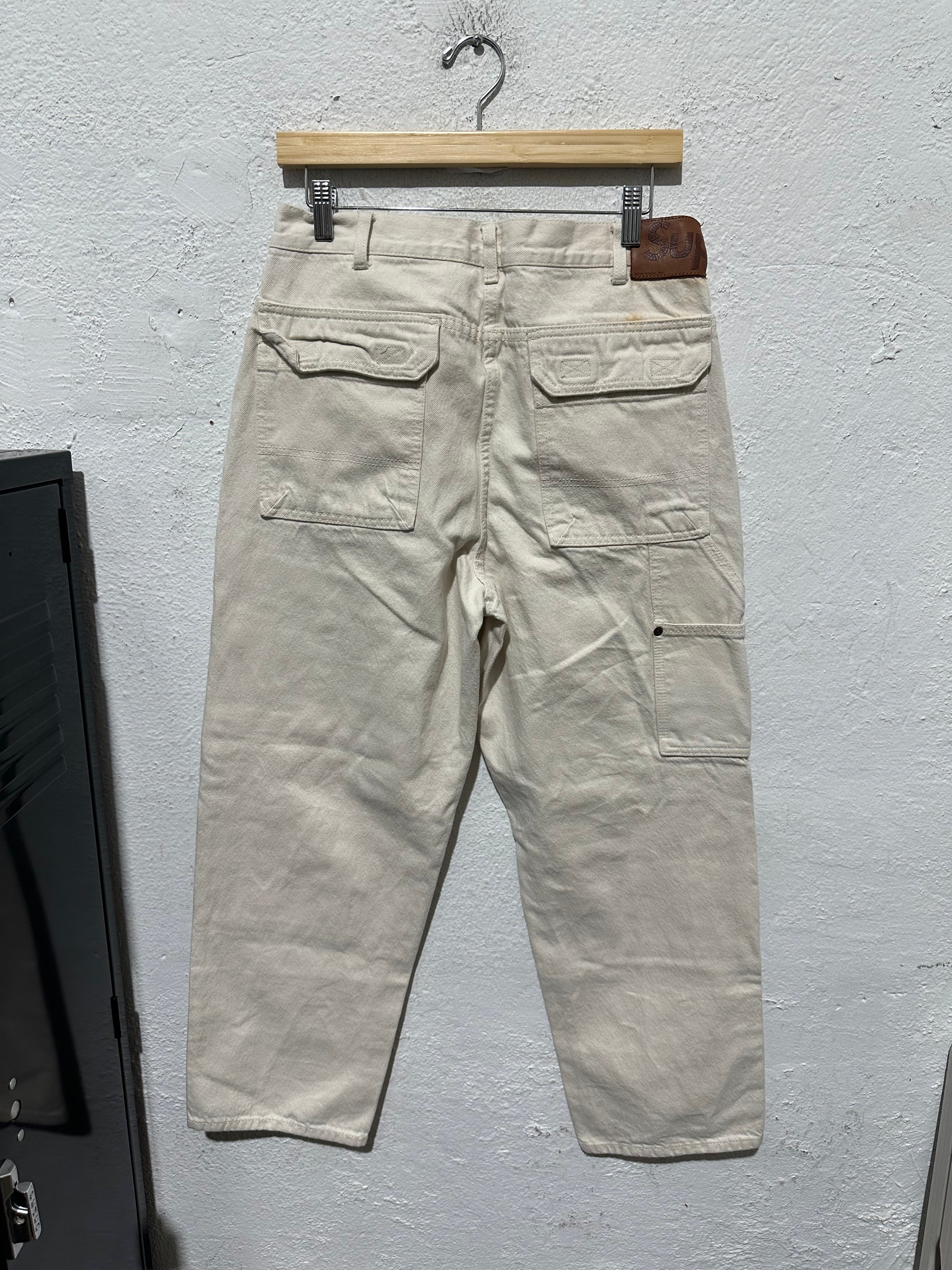 USED Supreme Double Knee Utility Pants - Cream Size 30