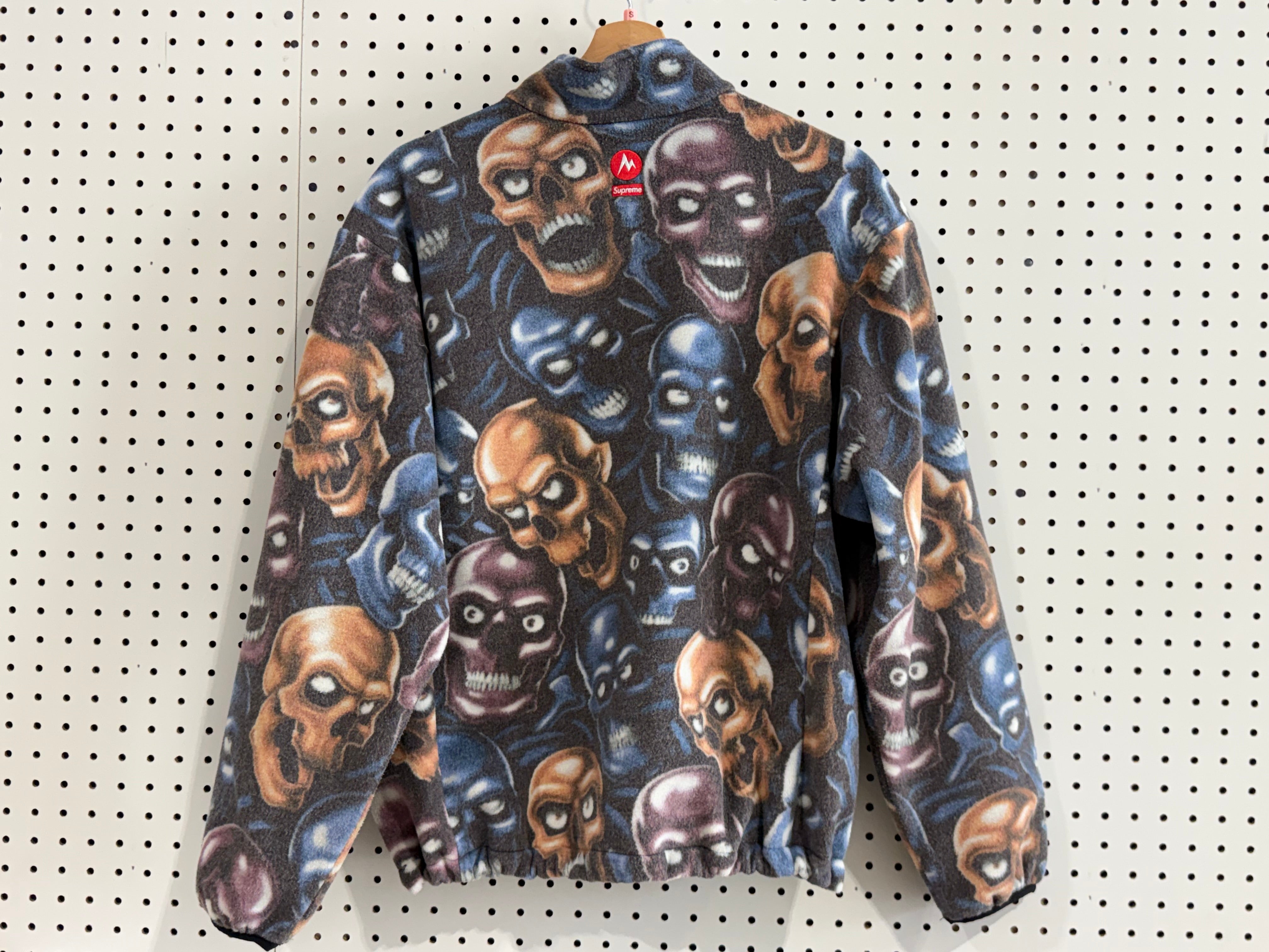 USED Supreme x Marmot Skull Fleece Jacket - Multicolor Size Small