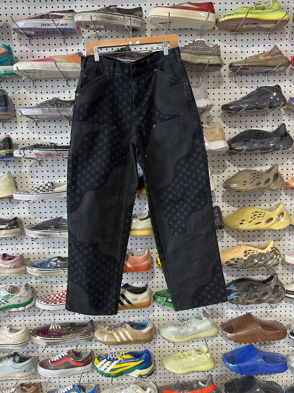 USED Supreme Flag Double Knee Painter Pant - Black Size 30