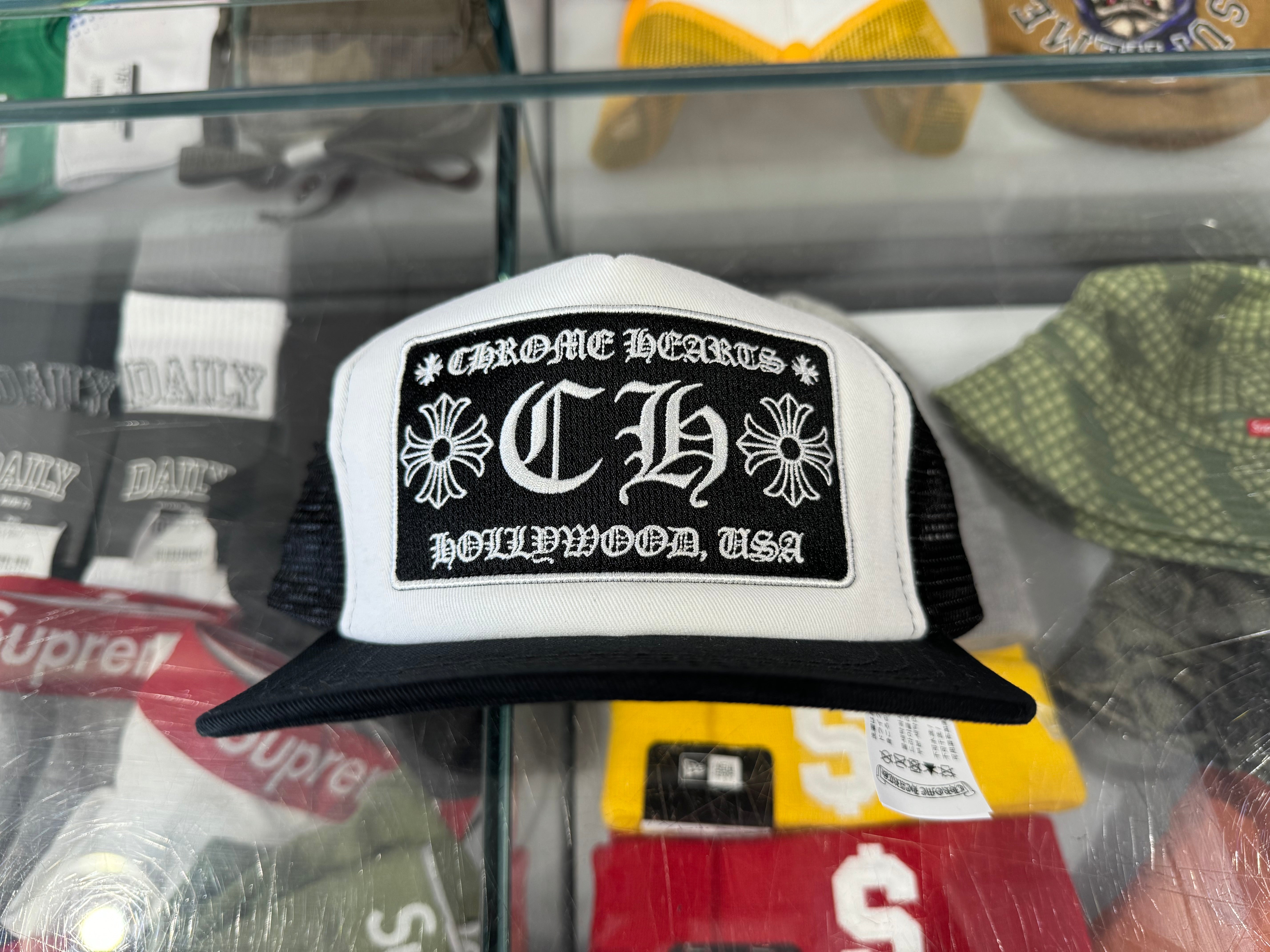 NEW Chrome Hearts Hollywood Trucker - Black/White