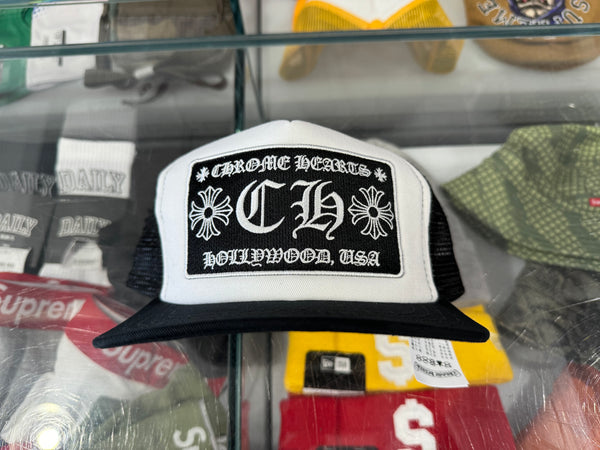 NEW Chrome Hearts Hollywood Trucker - Black/White