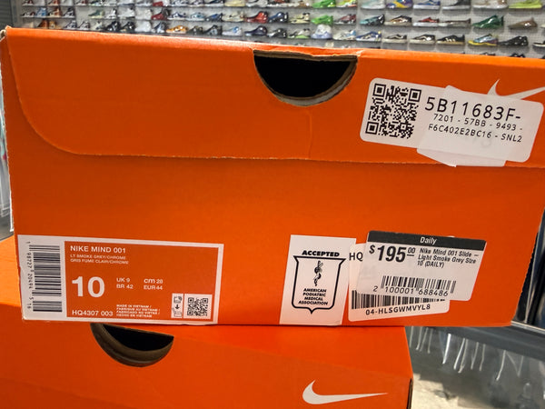 Nike Mind 001 Slide - Light Smoke Grey Size 10