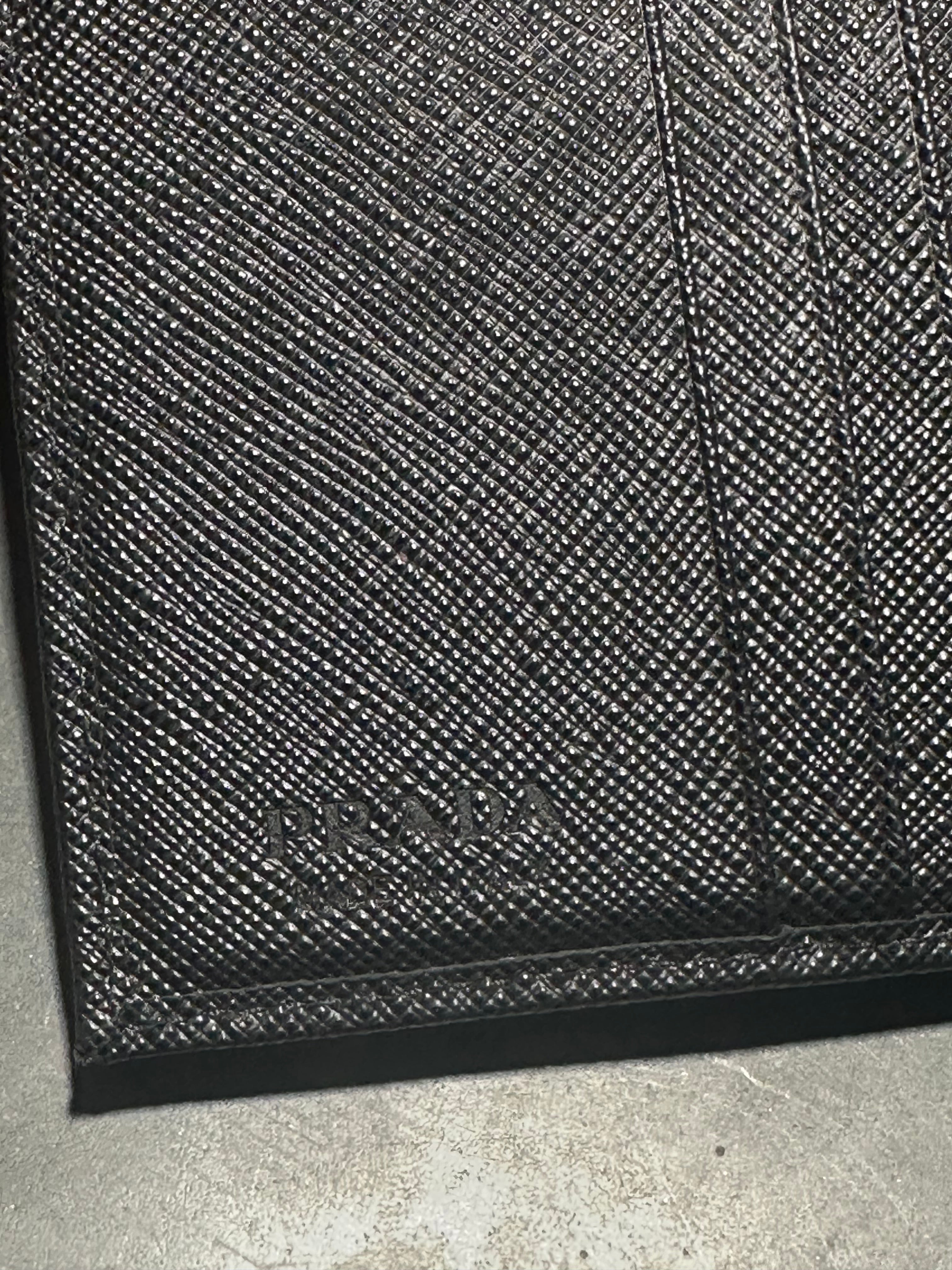 NEW Prada Nylon and Saffiano Bifold Wallet - Black