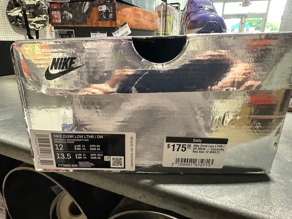 Nike Dunk Low LTHR / Off White - University Red Size 12