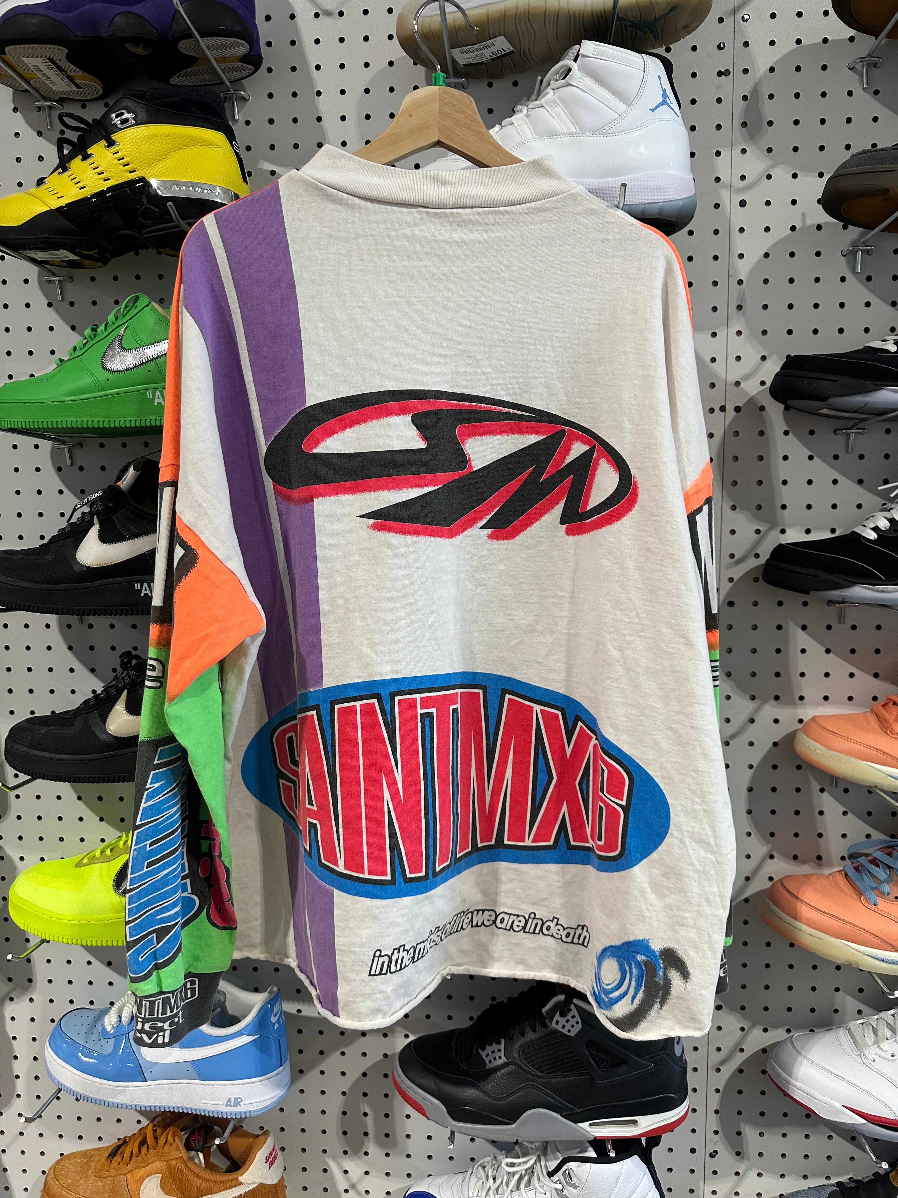 USED Saint Michael Moto Jersey - Multicolor Size XL