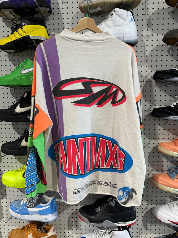 USED Saint Michael Moto Jersey - Multicolor Size XL