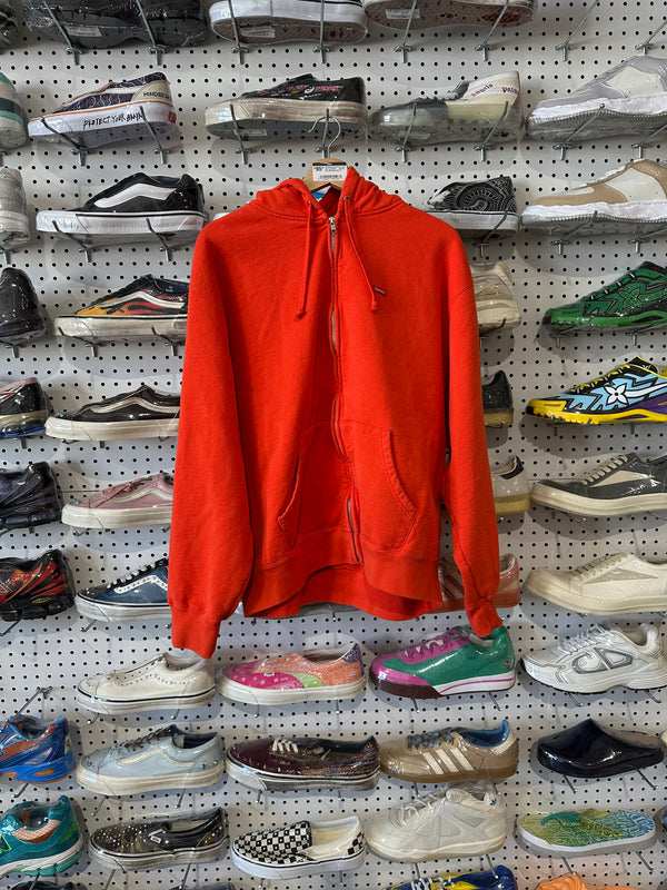 NEW Supreme Small Logo Zip Up Hoodie - Orange Size Medium