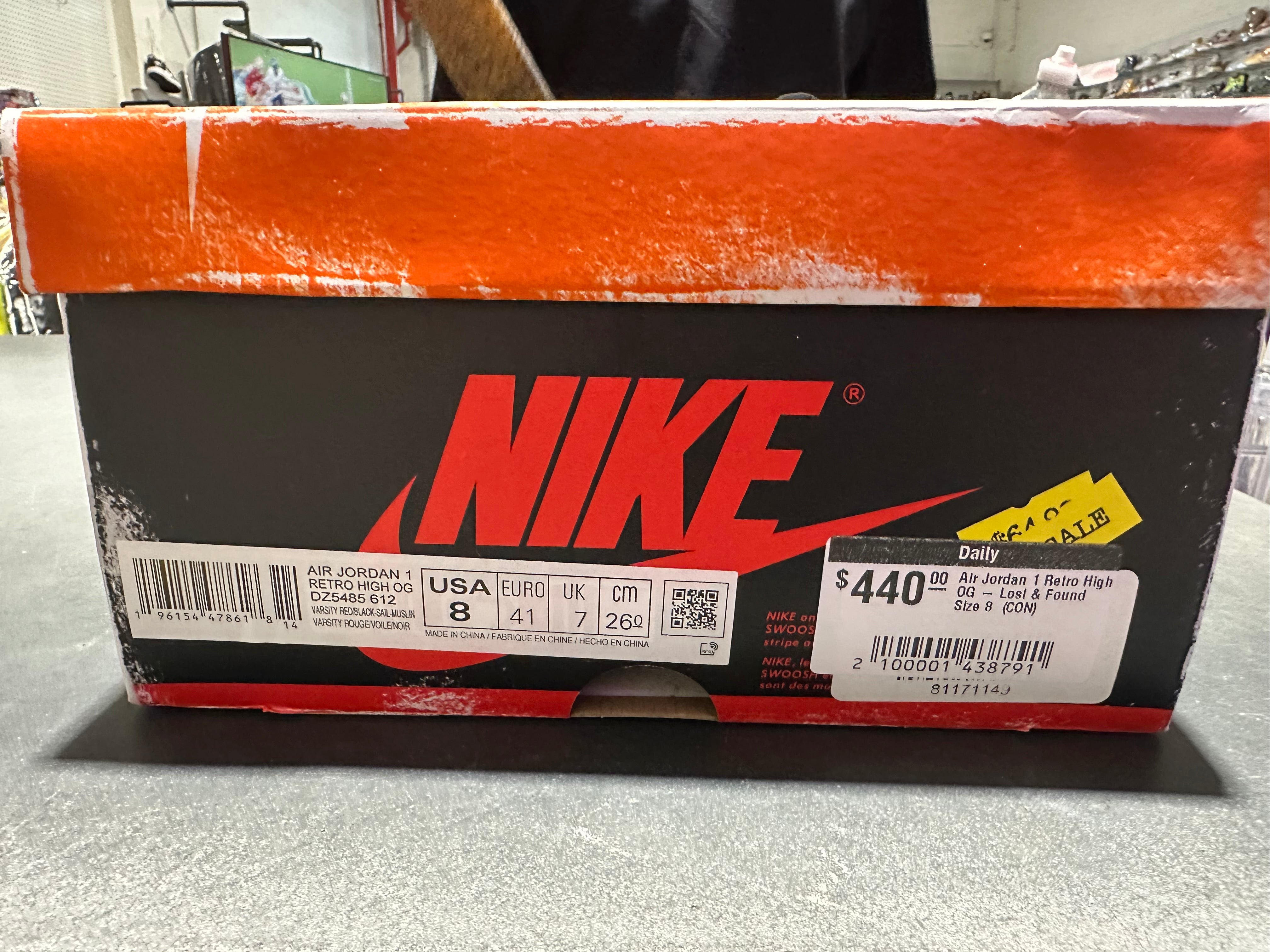Air Jordan 1 Retro High OG - Lost & Found Size 8