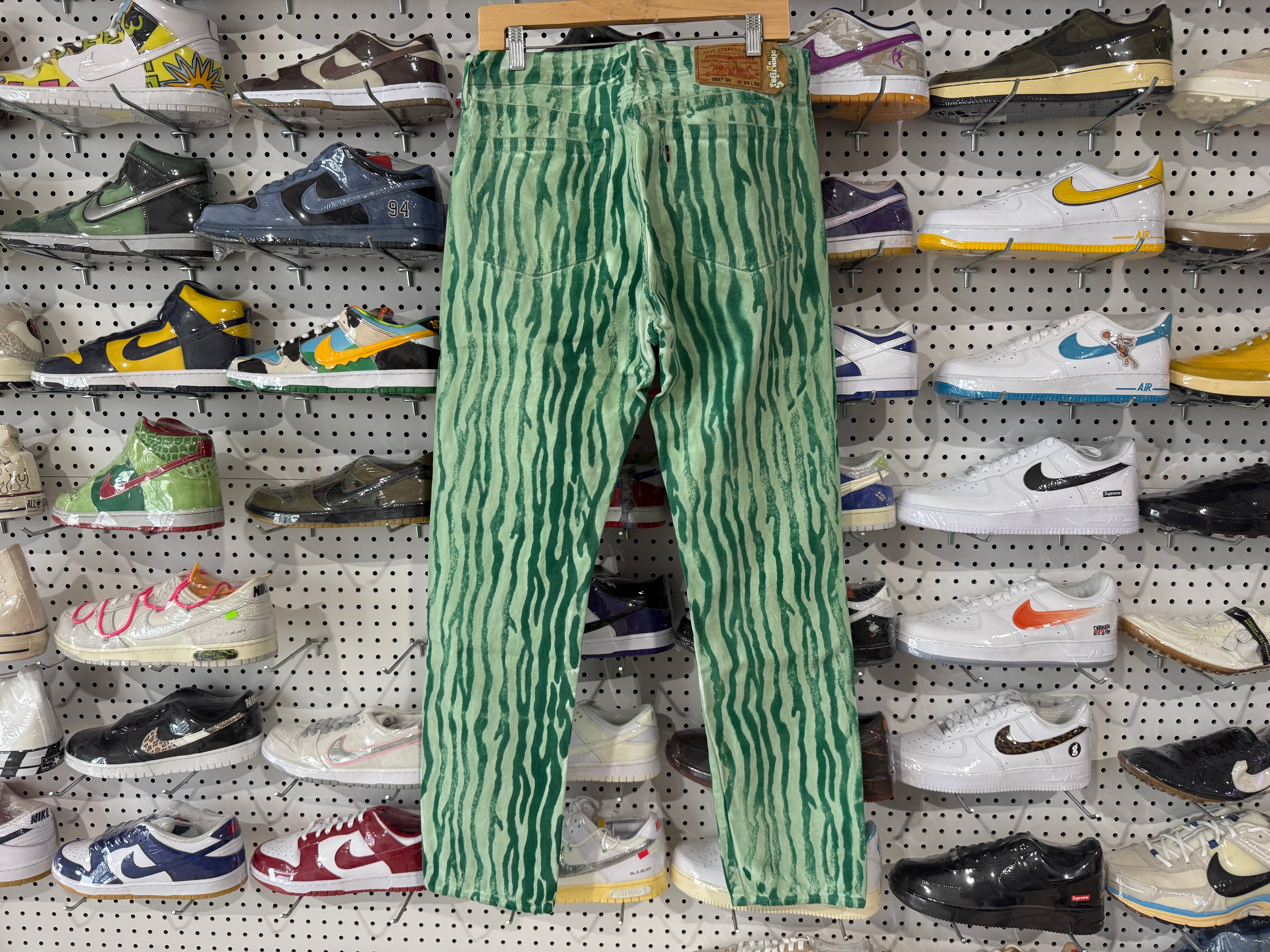 NEW Denim Tears Painted Picnic Denim - Green Size 33