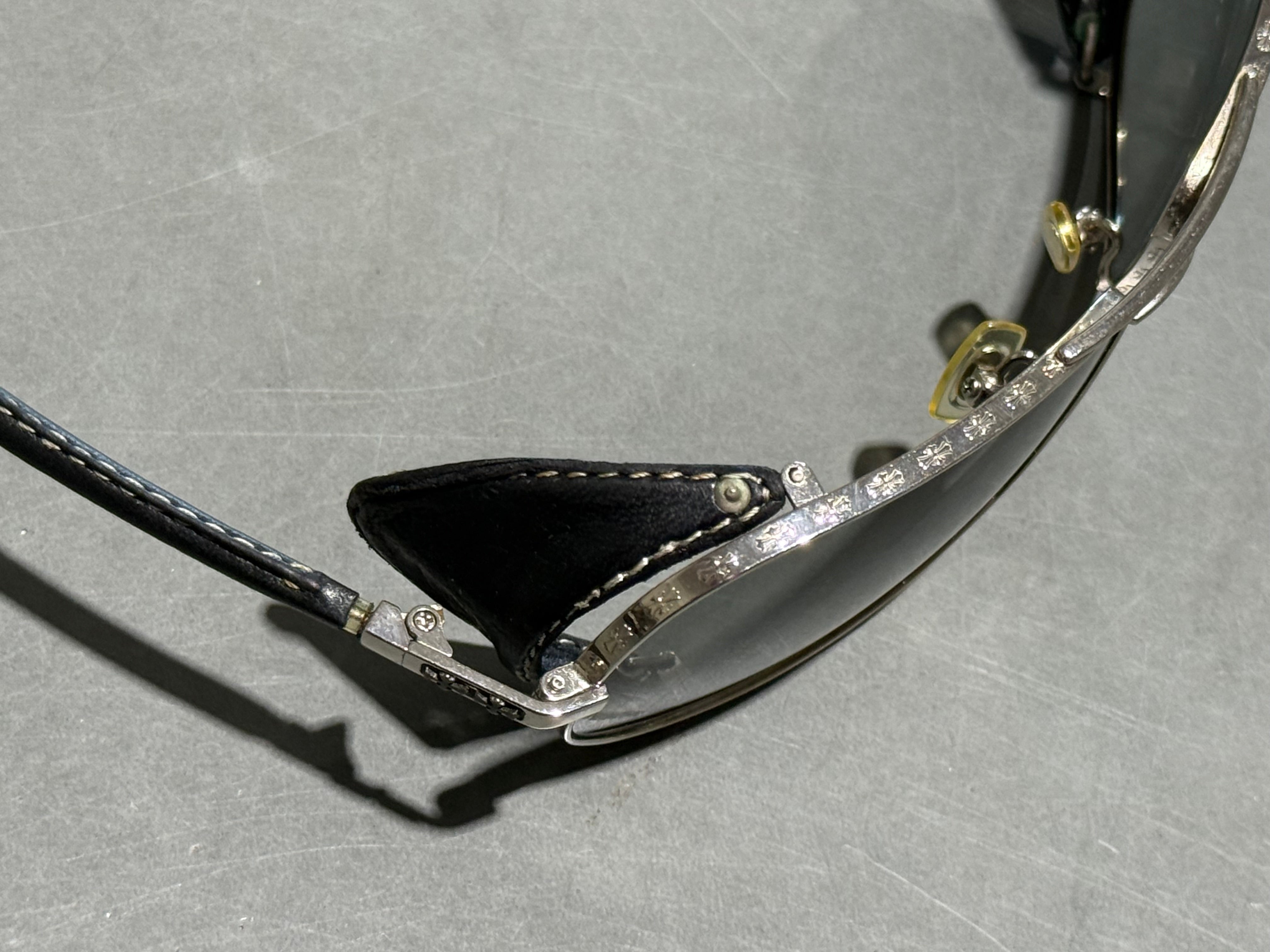 USED Chrome Hearts CHUTE Aviator Sunglasses