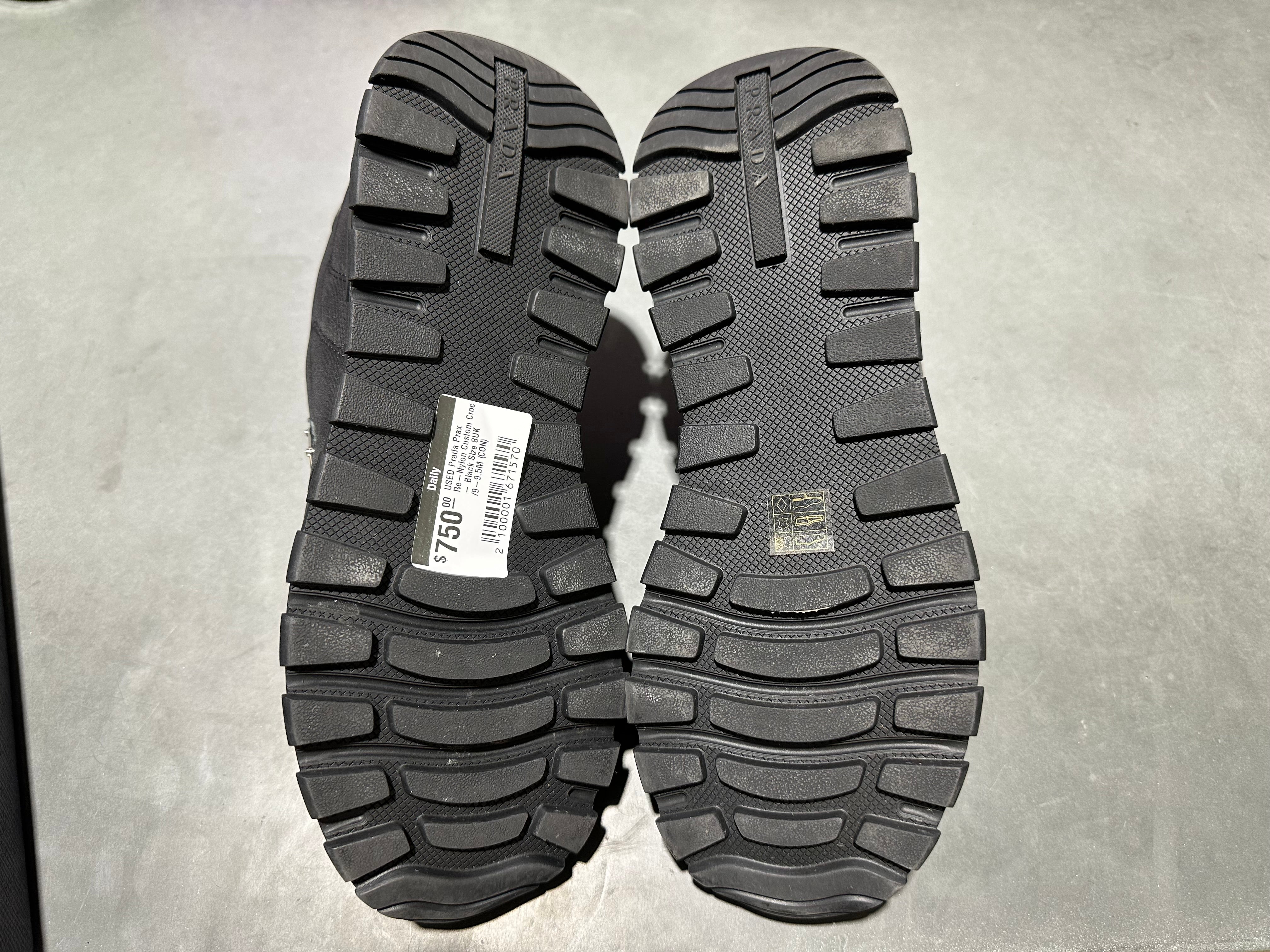 Prada Prax Re-Nylon Custom Croc - Black Size 8UK / 9-9.5US