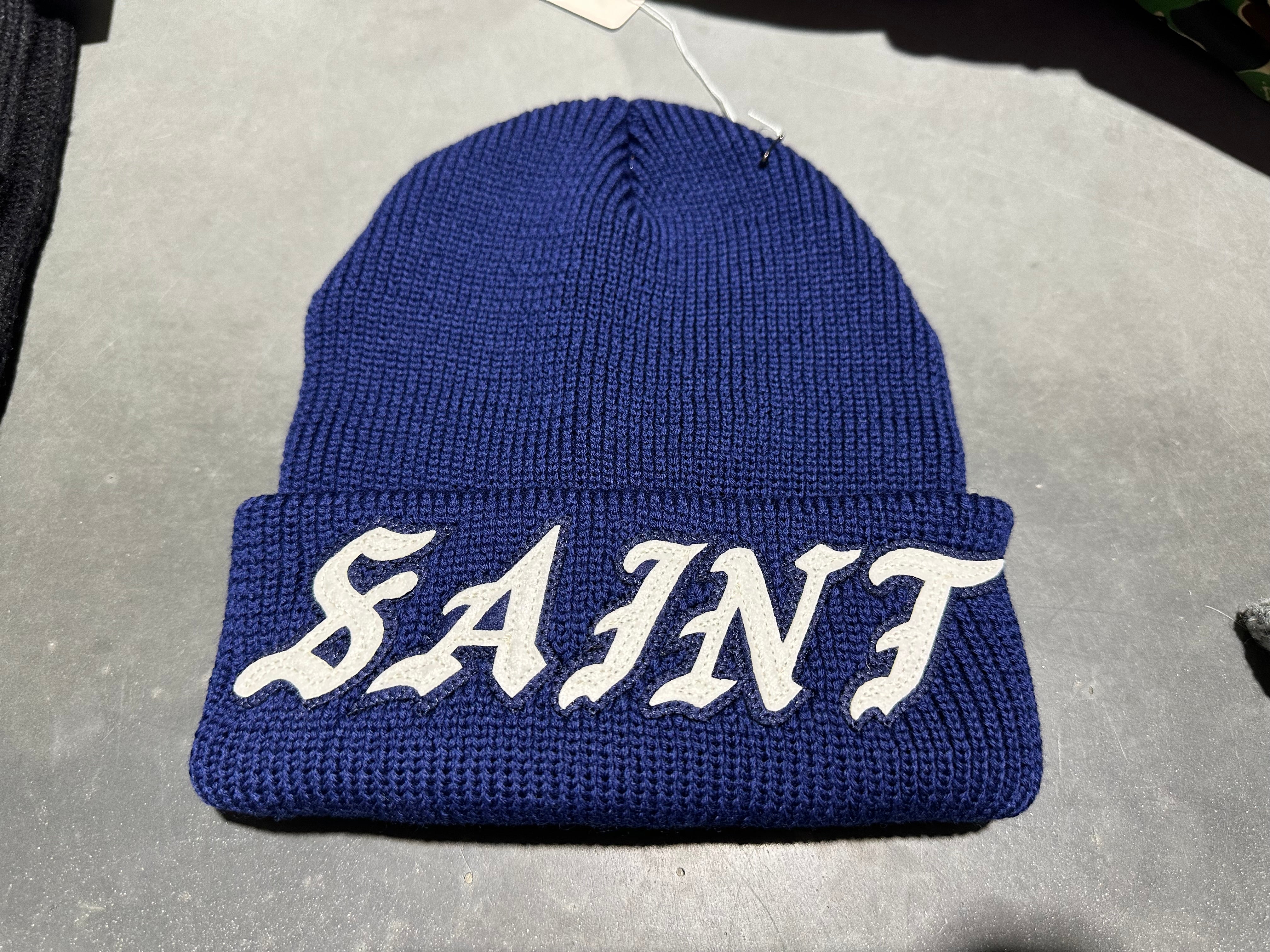 NEW Saint Michael Logo Knit Cap - Navy