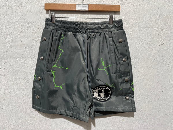 NEW Triple Seven Nylon Button Shorts - Silver