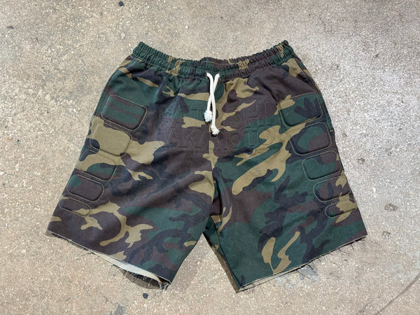 USED Satoshi Nakamoto Moto Shorts - Camo Size Large