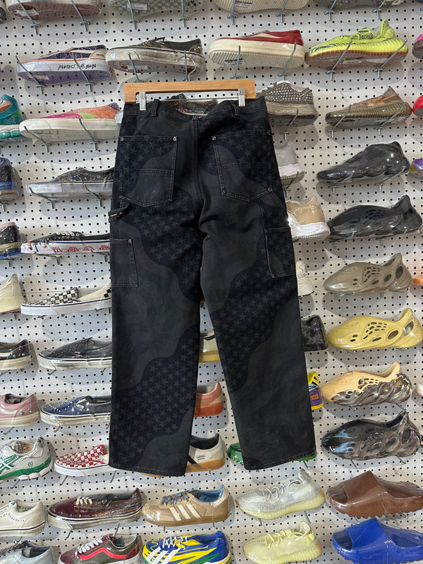 USED Supreme Flag Double Knee Painter Pant - Black Size 30