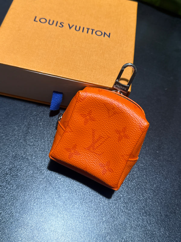 CLEAN 2021 Louis Vuitton Monogram Box Pouch Bag Charm - Orange