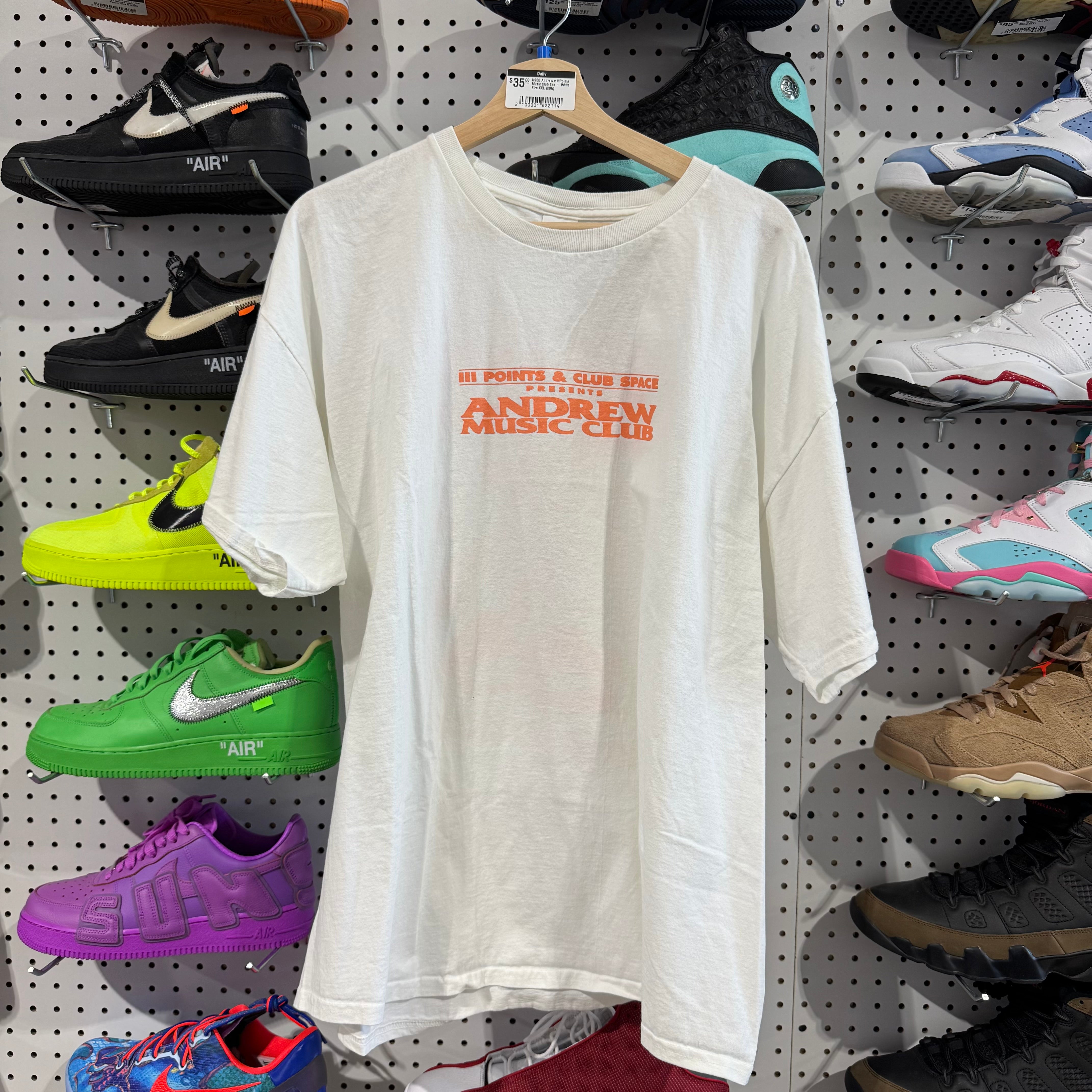 USED Andrew x iiiPoints Music Club Tee - White Size XXL