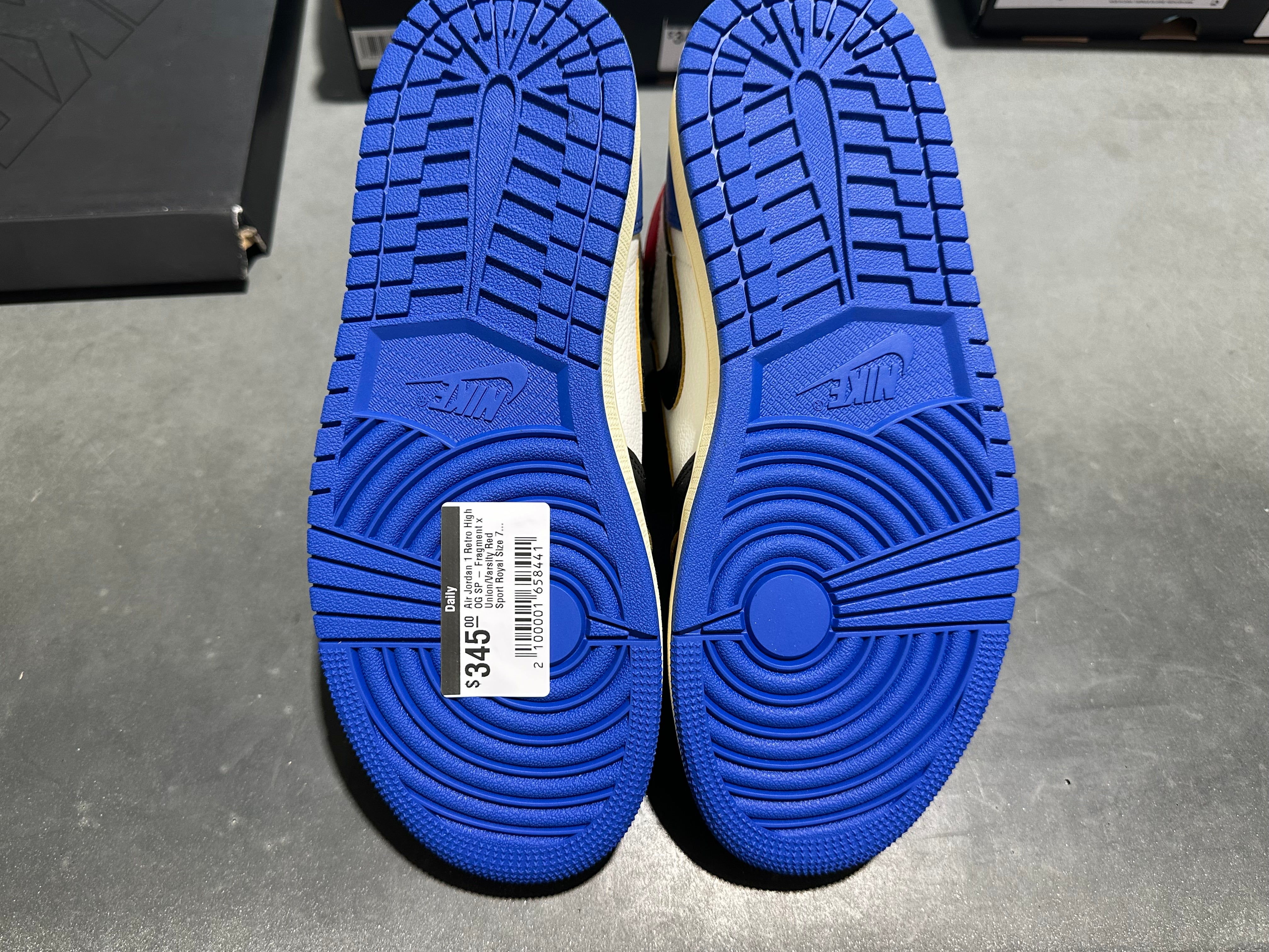 Air Jordan 1 Retro High OG SP - Fragment x Union/Varsity Red Sport Royal Size 7.5