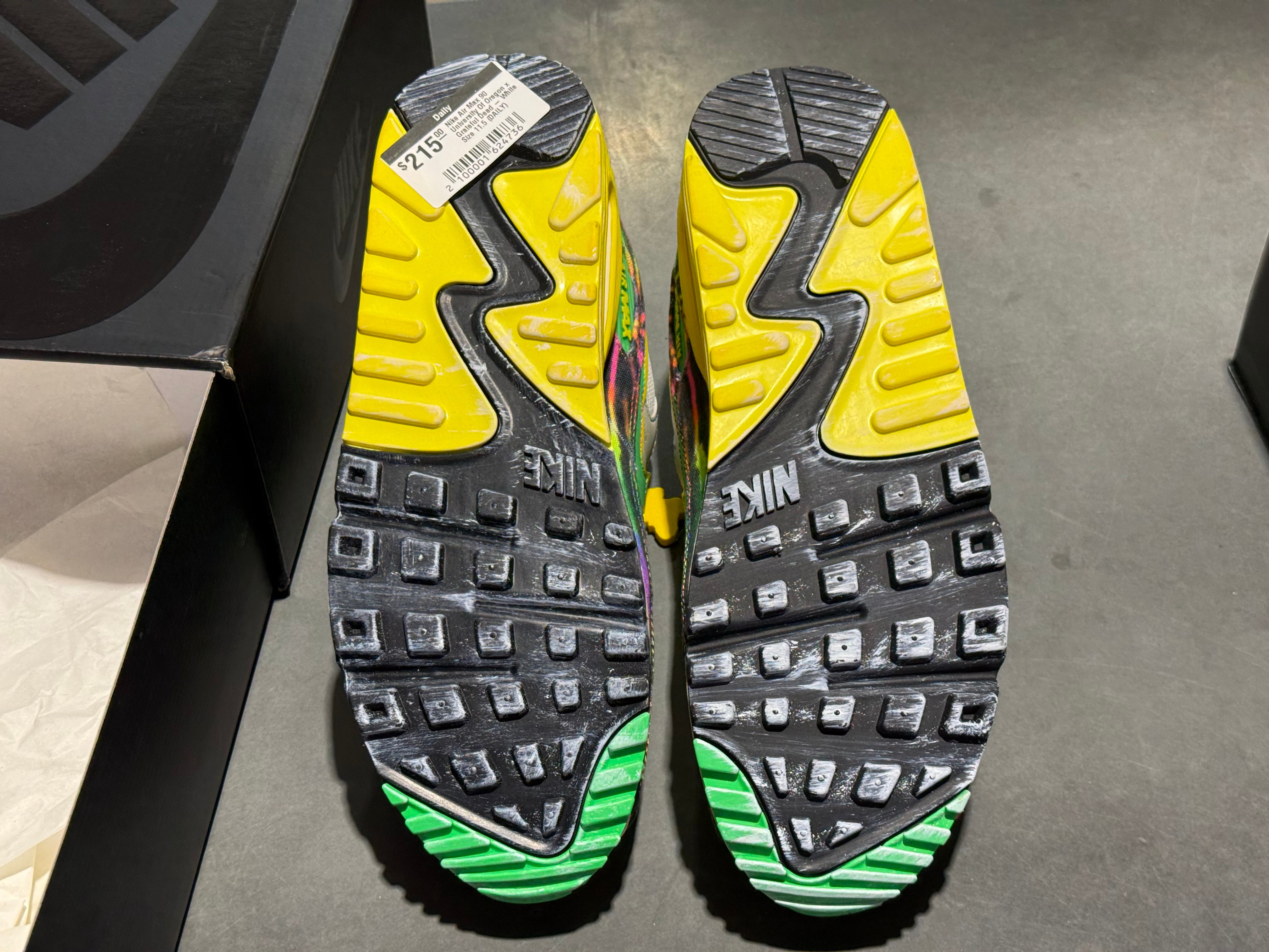 Nike Air Max 90 University Of Oregon x Grateful Dead - White Size 11.5