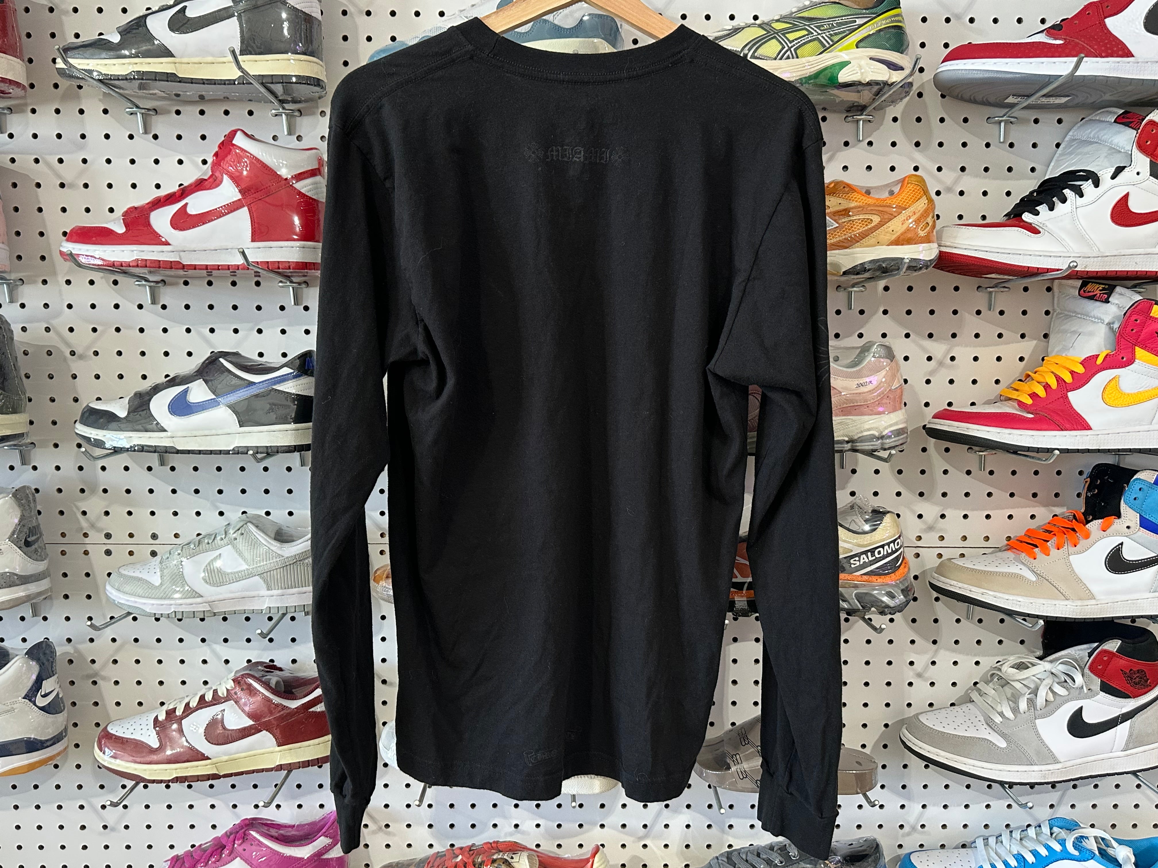 USED Chrome Hearts Miami Exclusive Longsleeve Tee - Black Size Medium