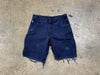 USED Distressed Carhartt FR Carpenter Shorts - Navy Size 33