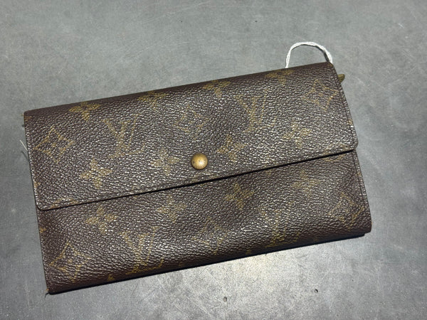 VTG 90s Louis Vuitton Monogram Snap Long Wallet - Brown
