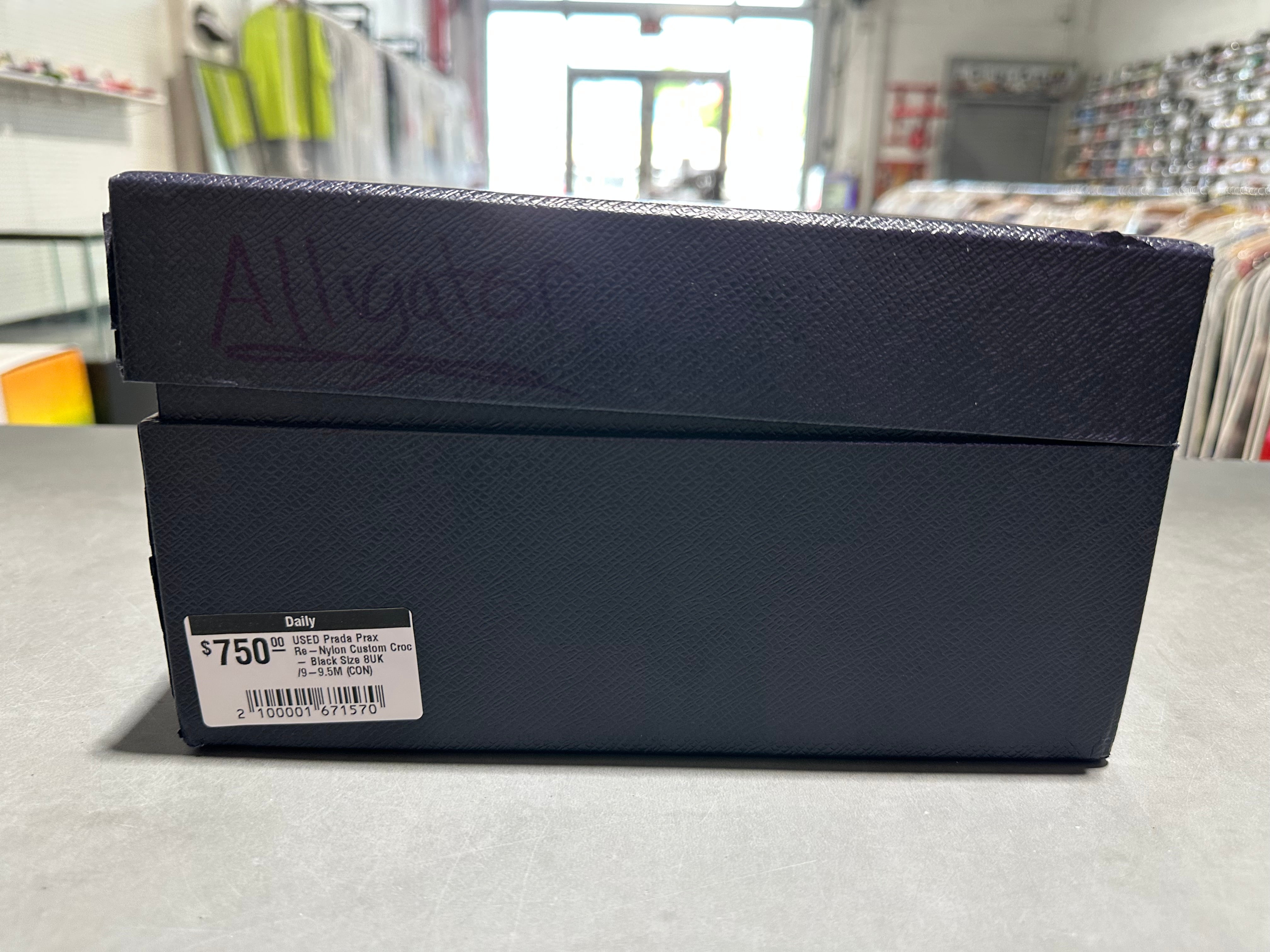 Prada Prax Re-Nylon Custom Croc - Black Size 8UK / 9-9.5US