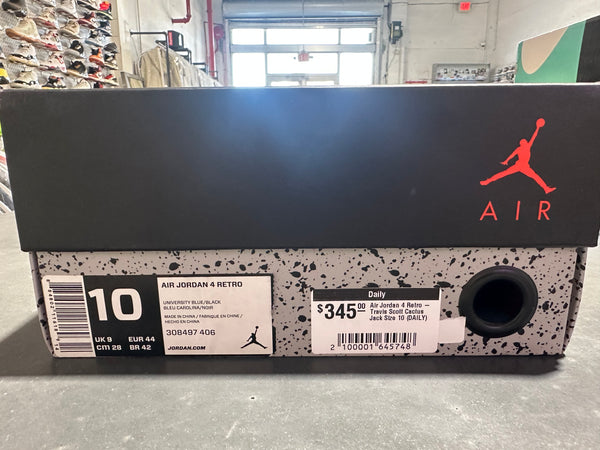 Air Jordan 4 Retro - Travis Scott Cactus Jack Size 10