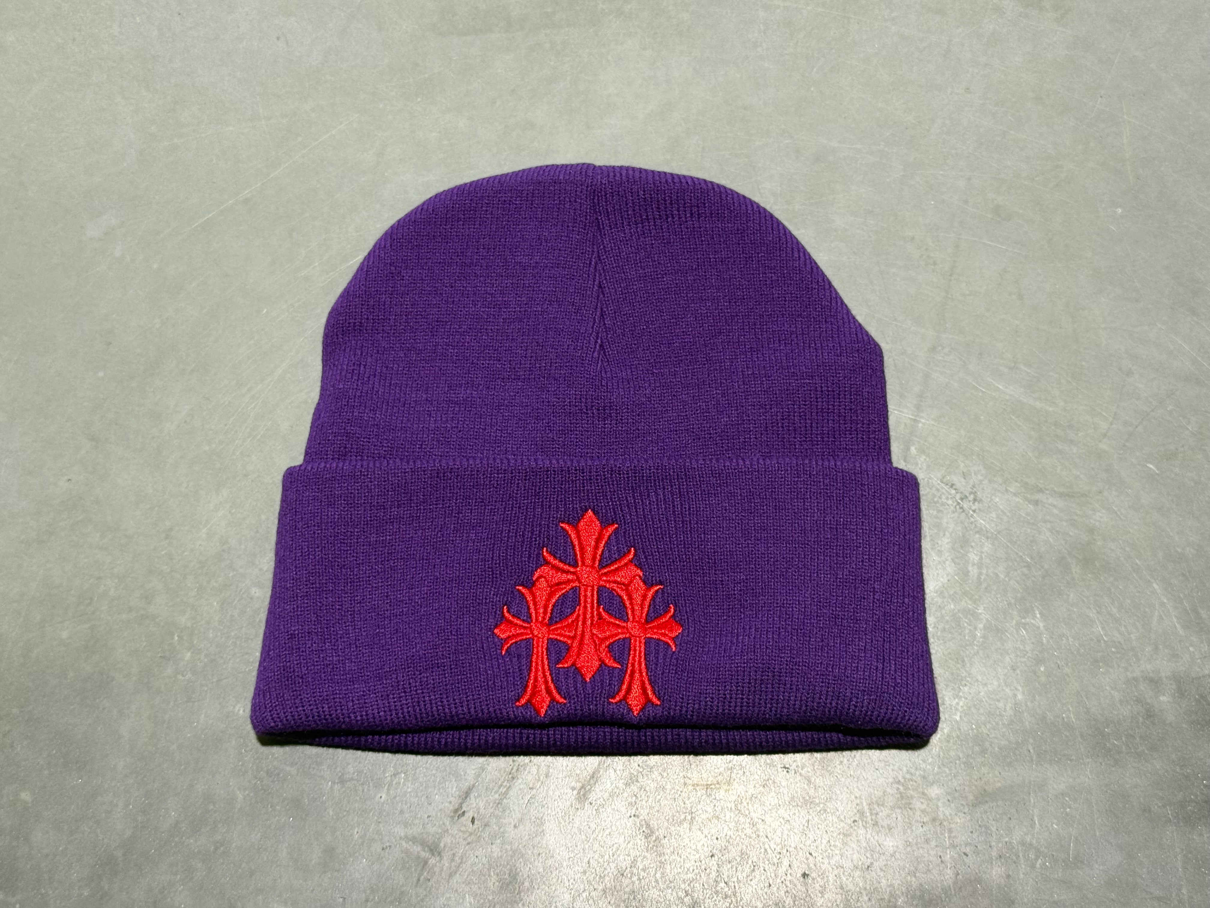 NEW Chrome Hearts Watch Cap Beanie - Purple/Red