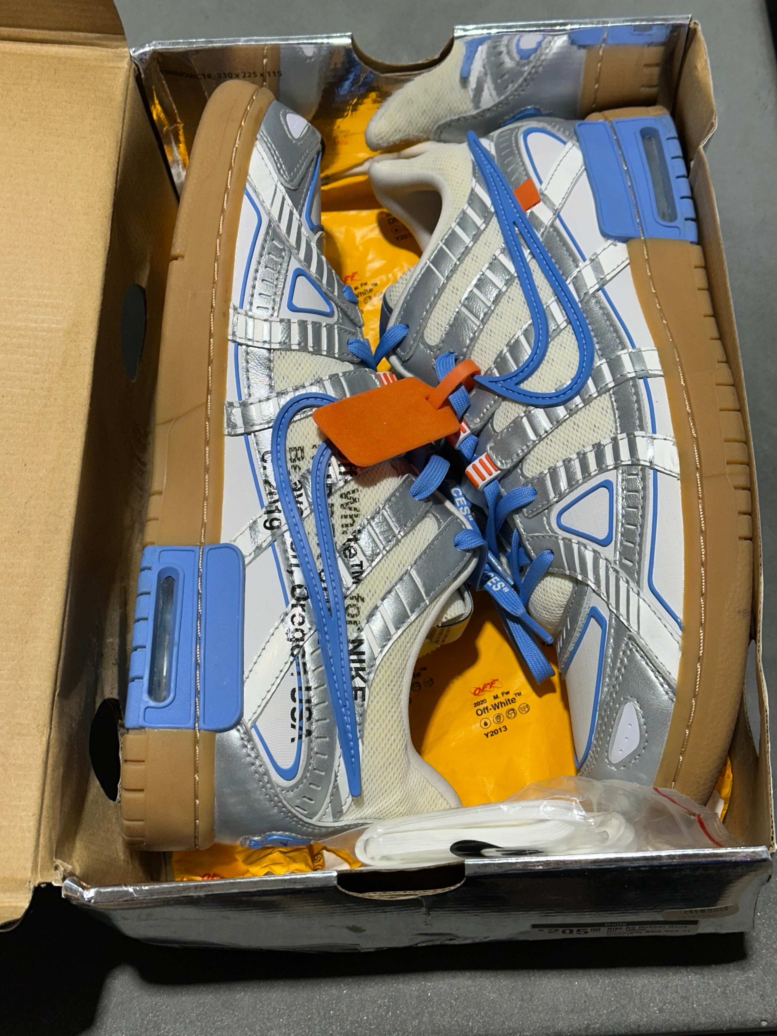 Nike Air Rubber Dunk Off-White - University Blue Size 11