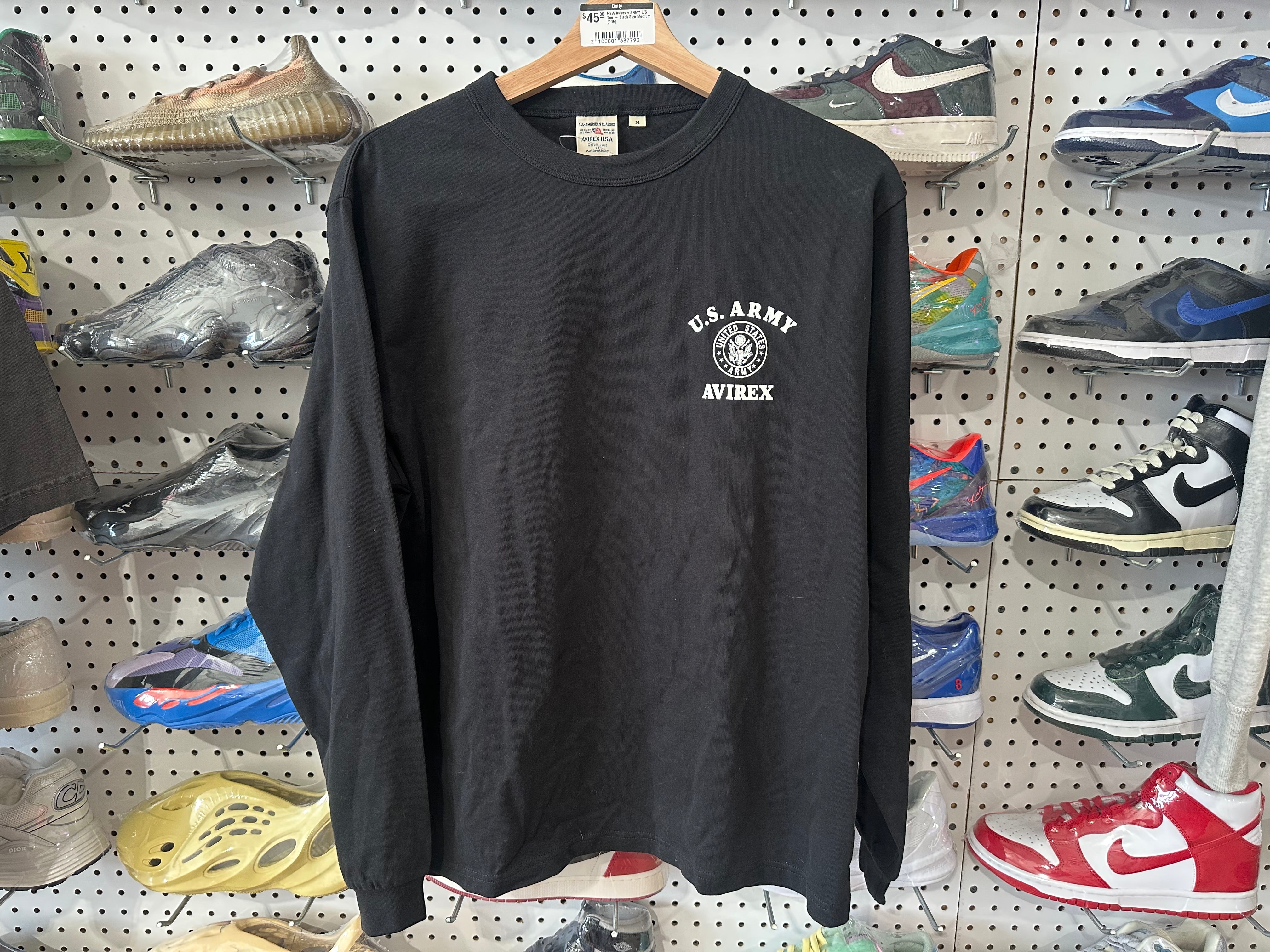 NEW Avirex x ARMY L/S Tee - Black Size Medium