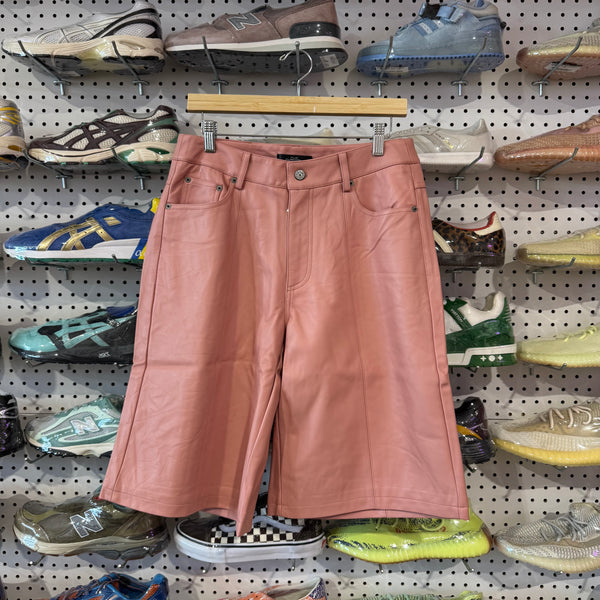 NEW HMDD Lamb Chop Leather Shorts - Pale Pink Size Large