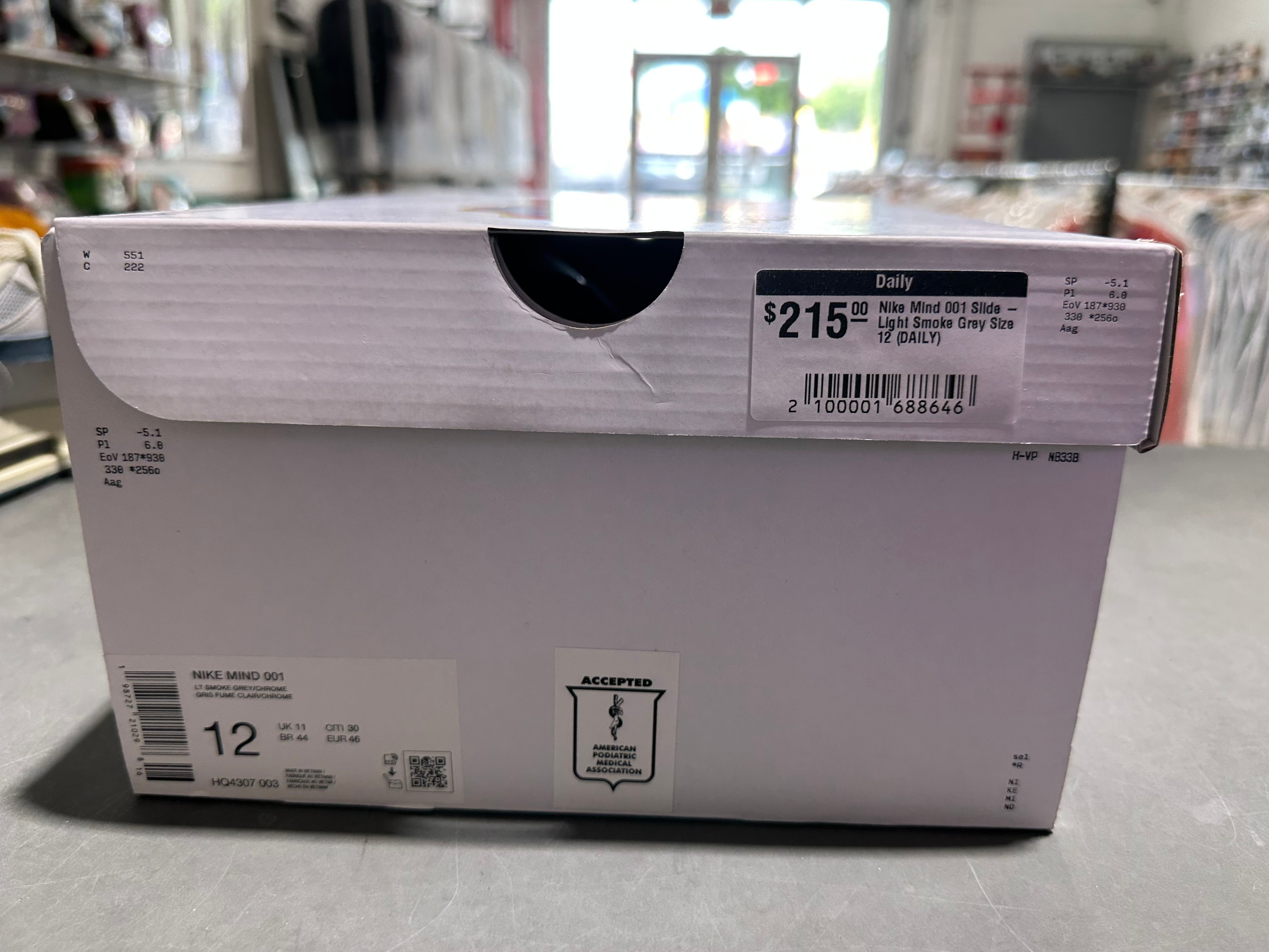 Nike Mind 001 Slide - Light Smoke Grey Size 12