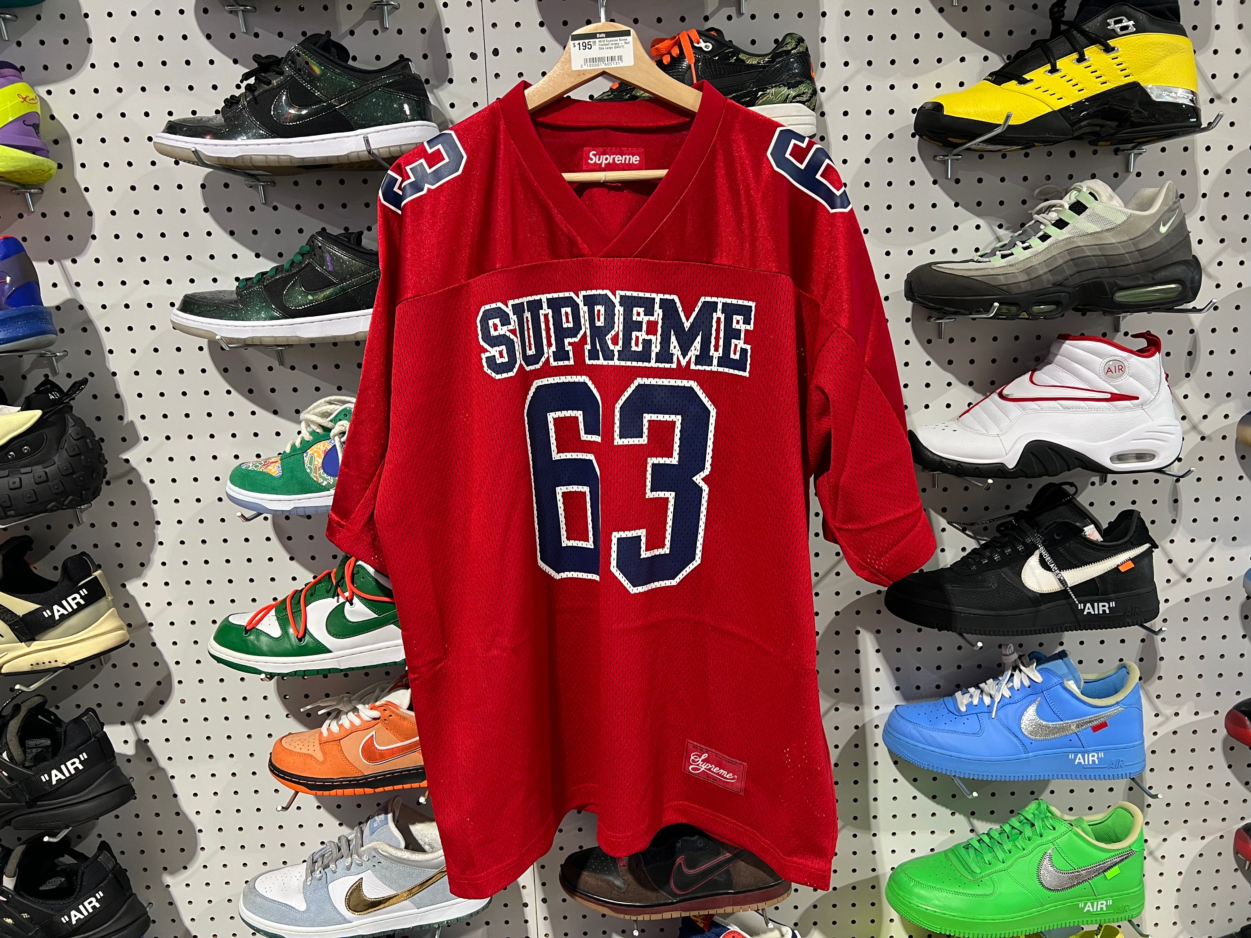 NEW Supreme Bones Football Jersey - Red Size Large