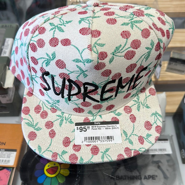 NEW Supreme Cherries 5 Panel Hat - White