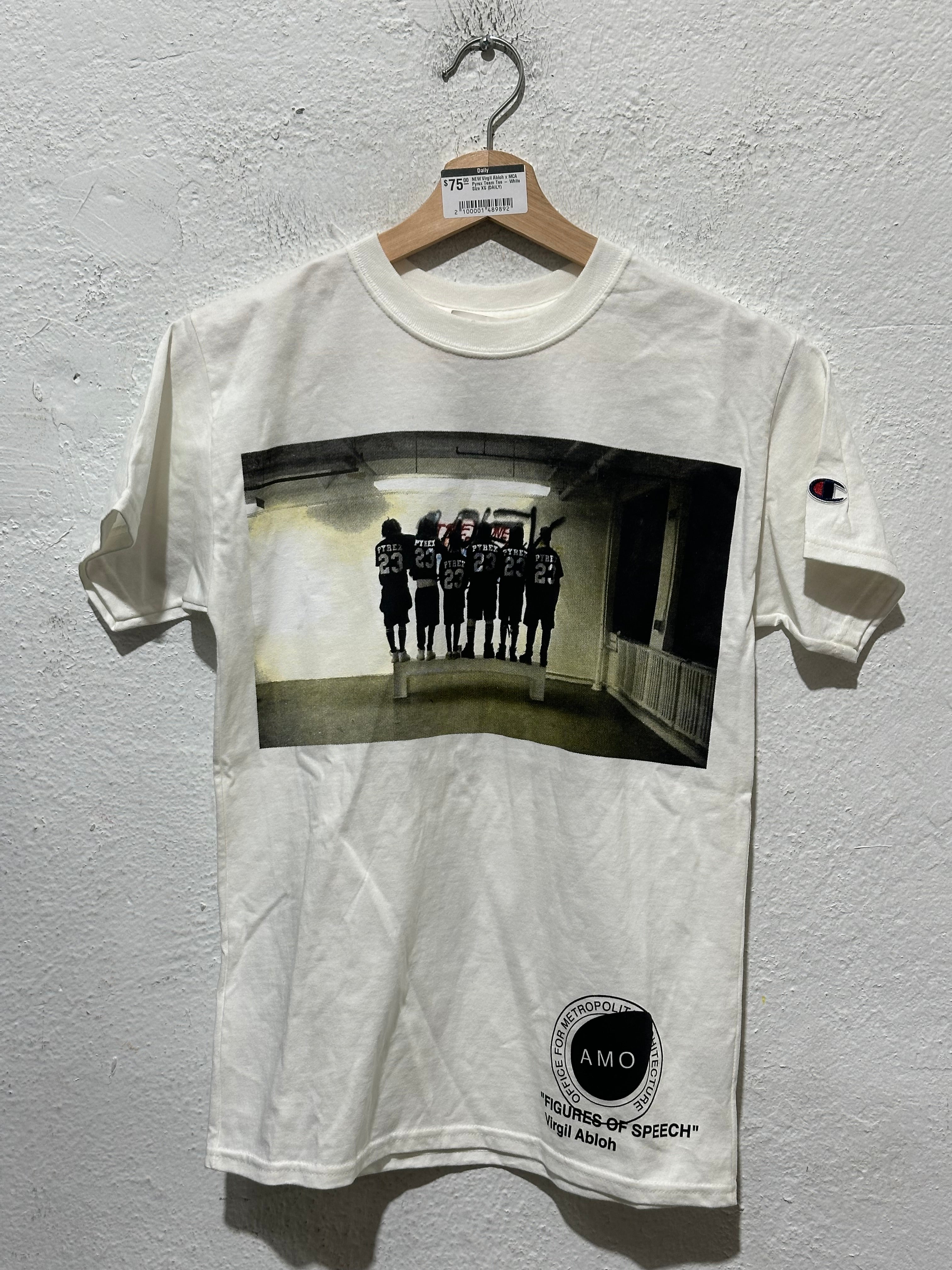 NEW Virgil Abloh x MCA Pyrex Team Tee - White Size XS