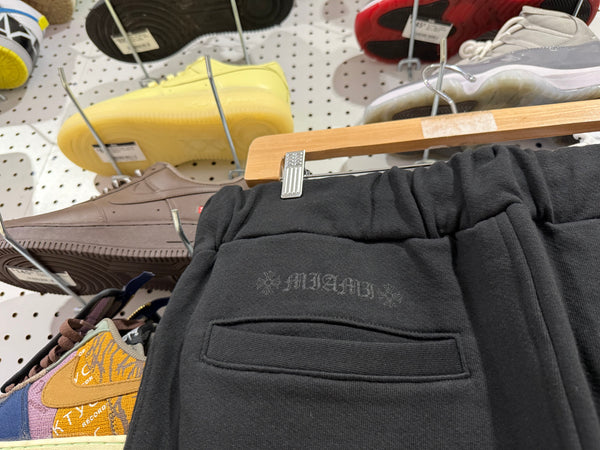 NEW Chrome Hearts Miami Exclusive Sweatpants - Two Toned Black Size Large
