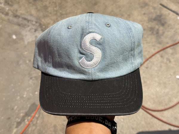 NEW Supreme Pigment Coated 2 Tone S Logo 6 Panel Cap - Denim