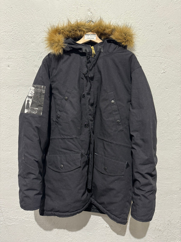 USED Supreme FW12 Fur Hood Parka - Black Size XL