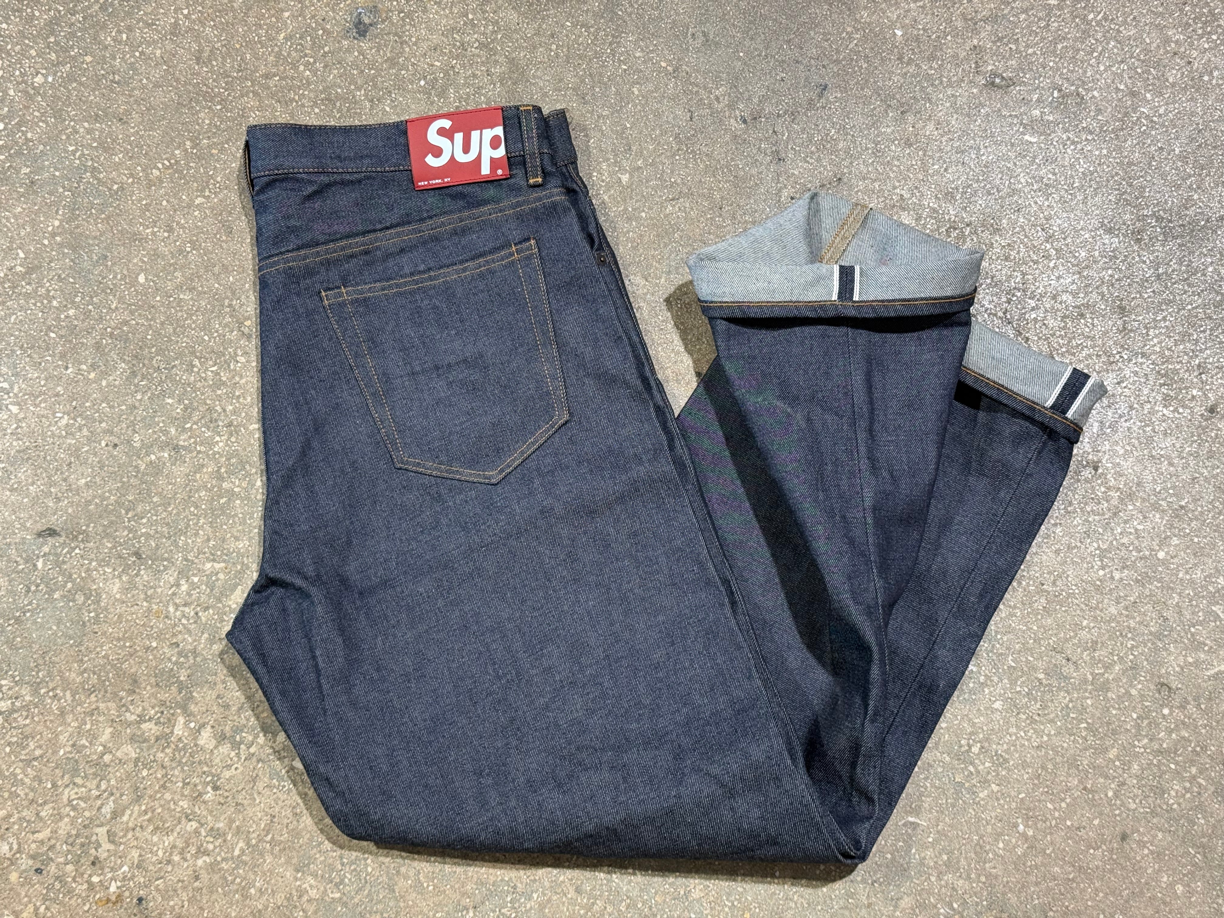 USED Supreme Selvedge Denim - Dark Indigo Size 36
