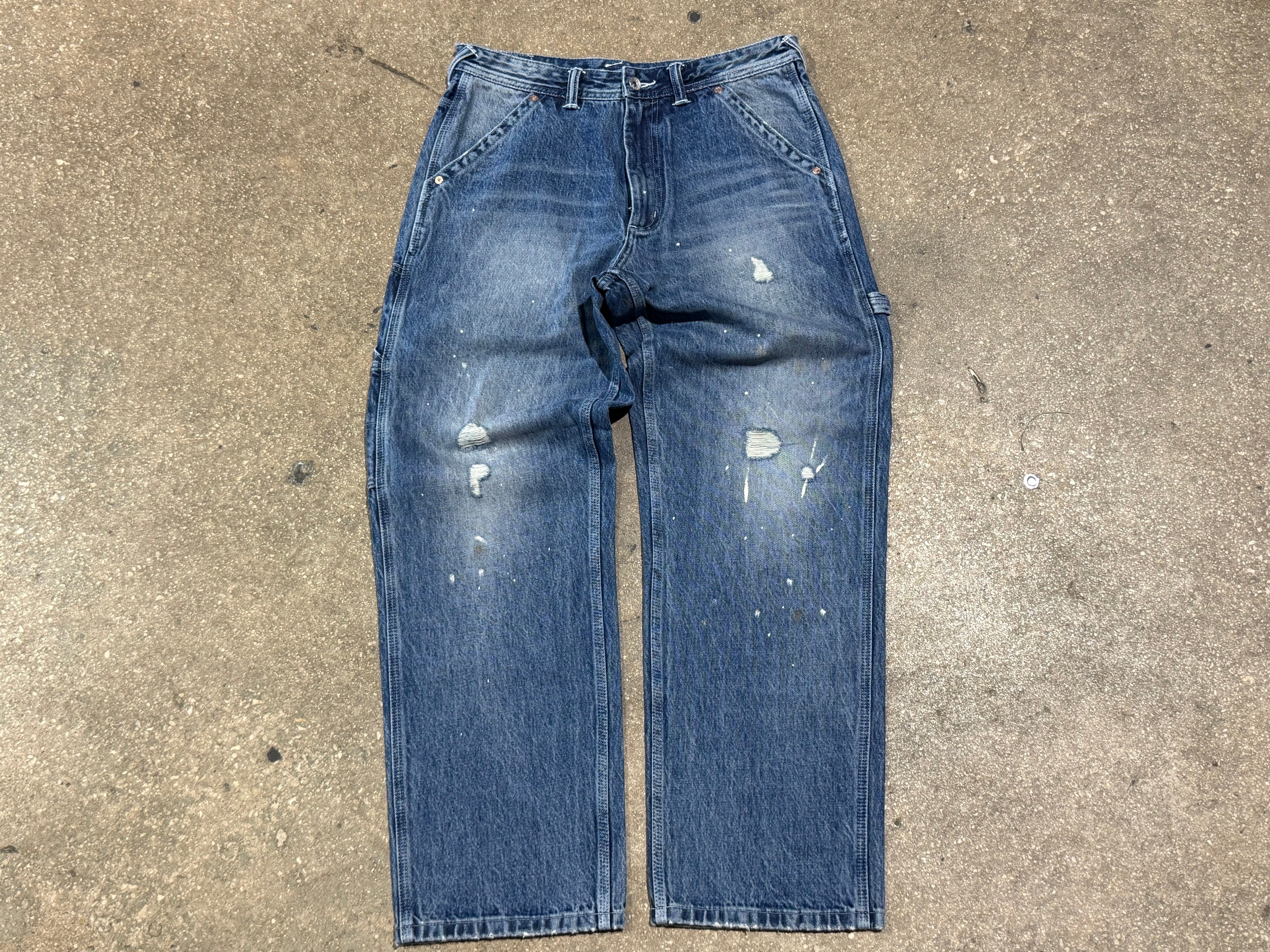 NEW Evisu Carpenter Denim Jeans - Indigo Size Medium