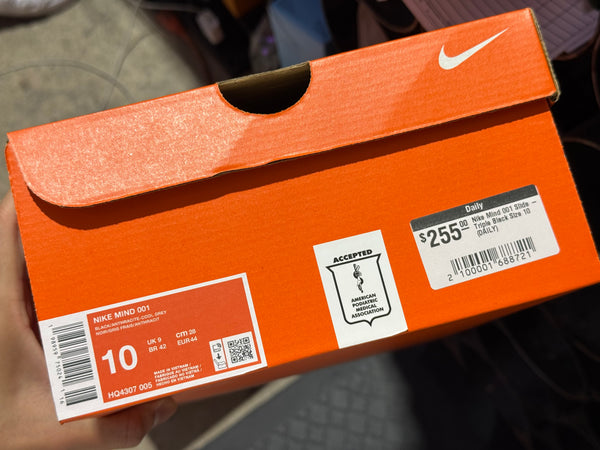 Nike Mind 001 Slide - Triple Black Size 10
