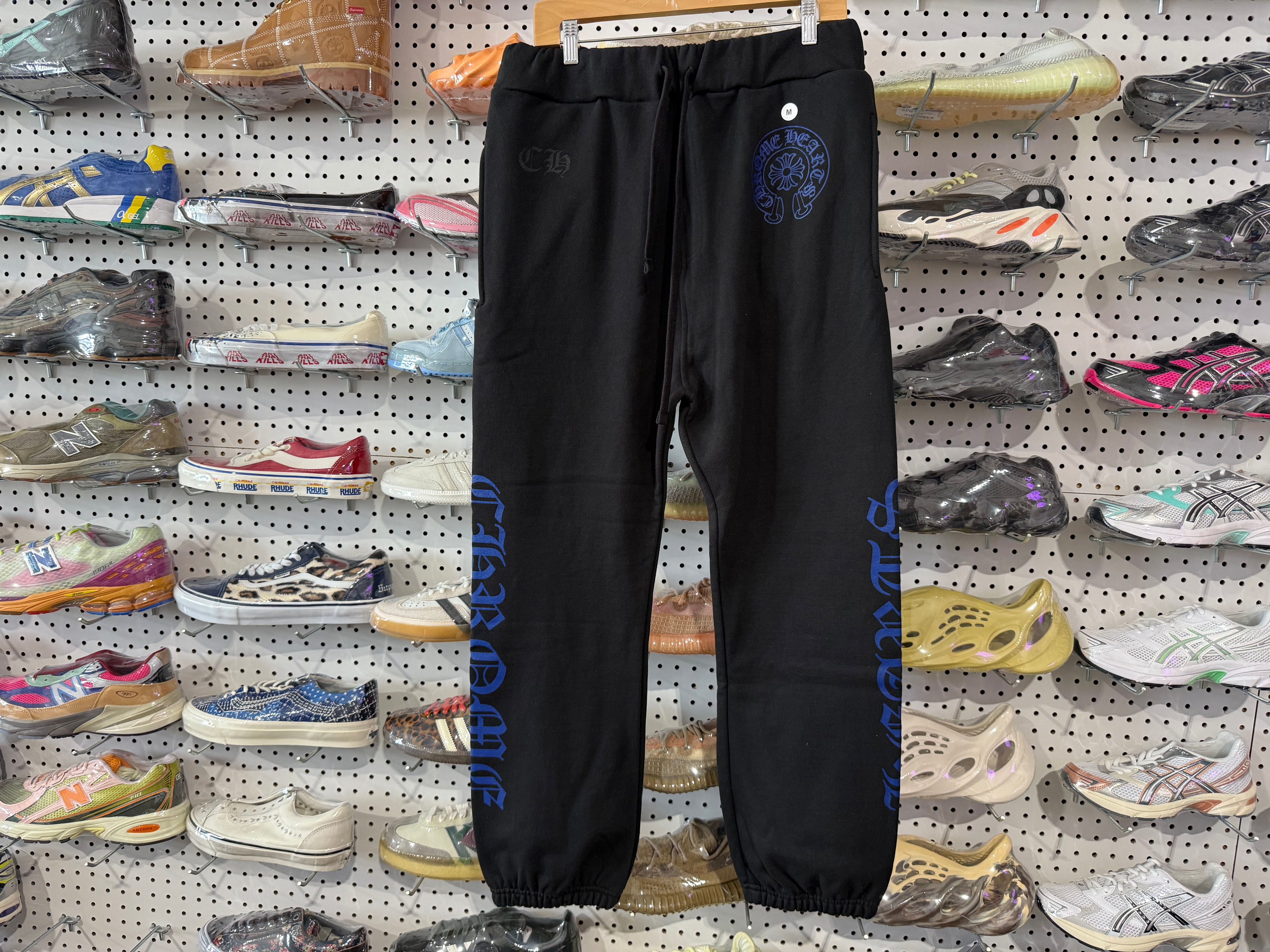 NEW Chrome Hearts Dagger Sweatpants - Black/Blue Size Medium