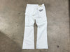 NEW Gallery Department Distressed Flared Painter Pants - White Size 33